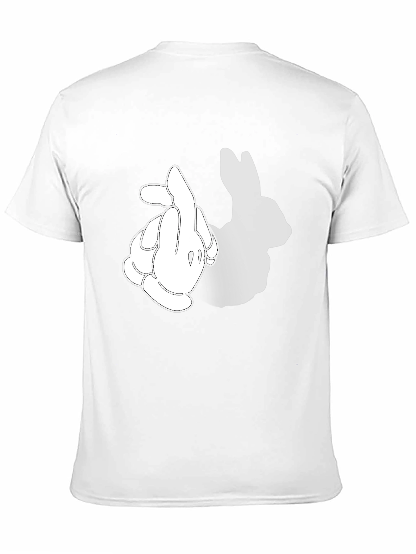 Funny Cartoon Bunny Silhouette Graphic T-Shirt