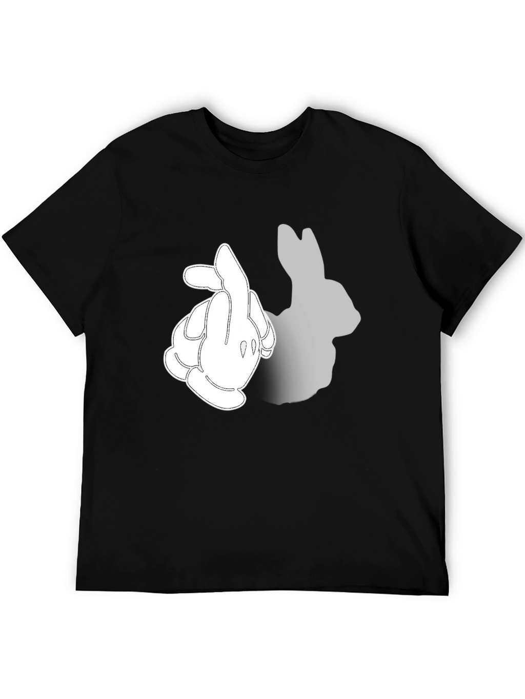 Funny Cartoon Bunny Silhouette Graphic T-Shirt