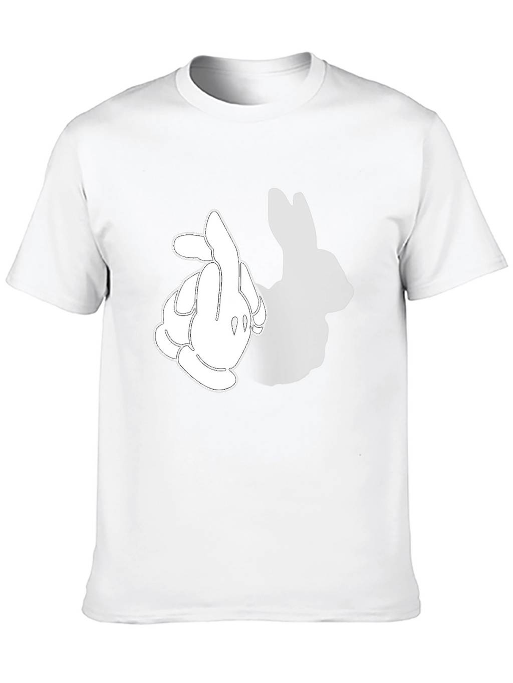 Funny Cartoon Bunny Silhouette Graphic T-Shirt