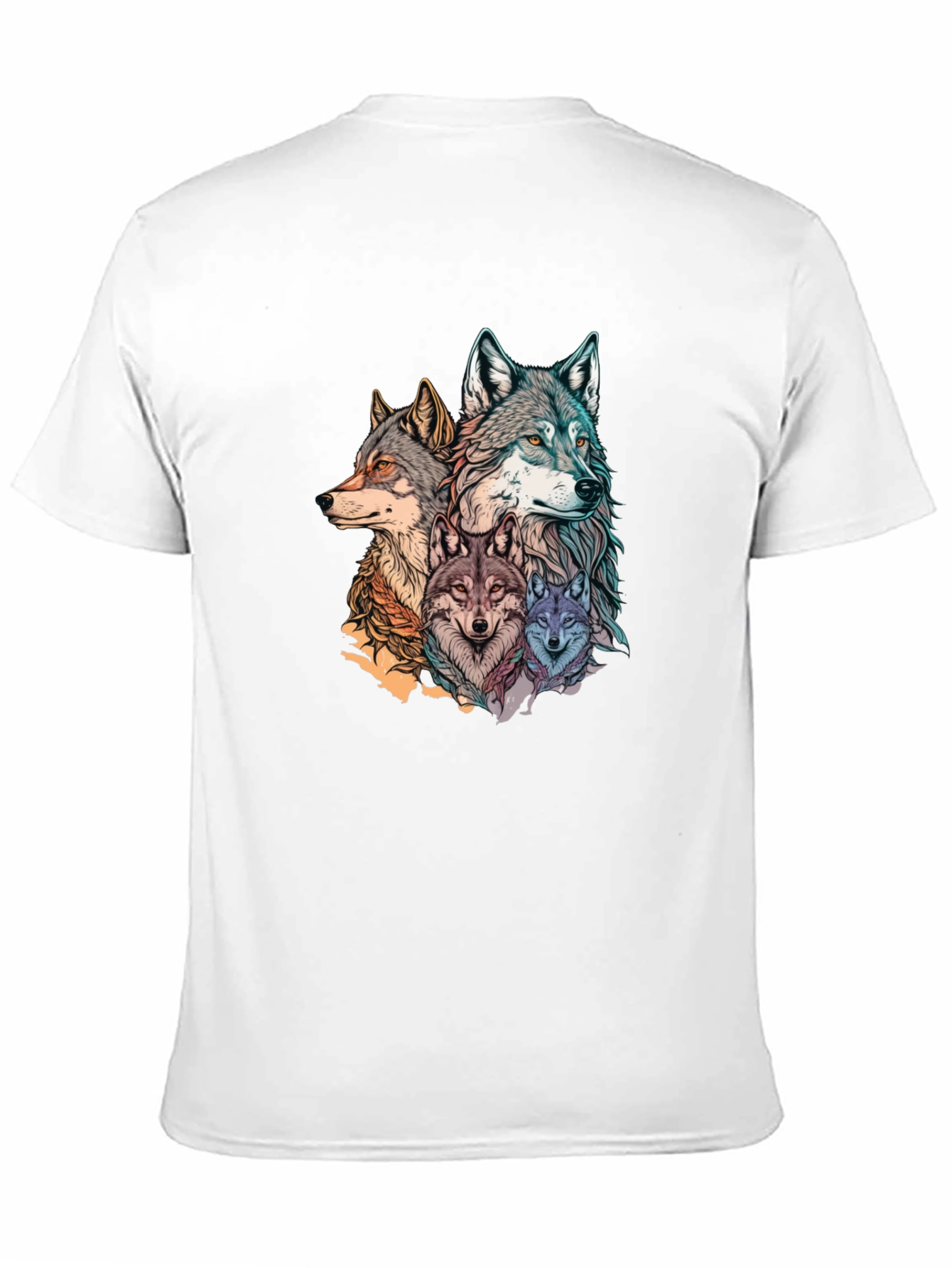 Wolf Pack Graphic Print Black T-Shirt