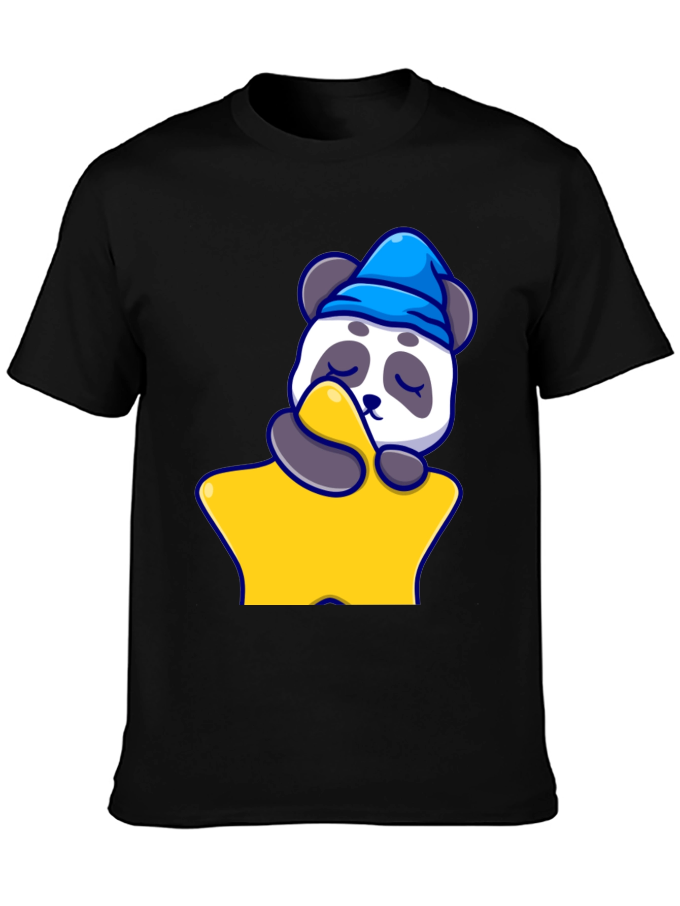 Cute Panda Sleeping on Star T-Shirt