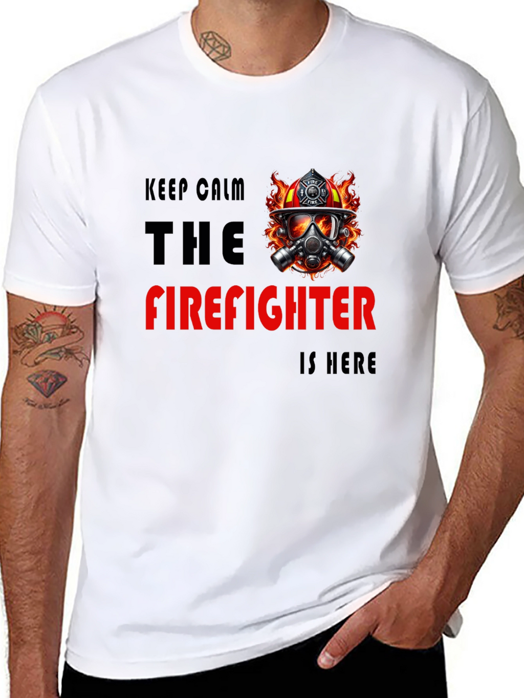 Firefighter T-Shirt - Keep Calm Hero Design