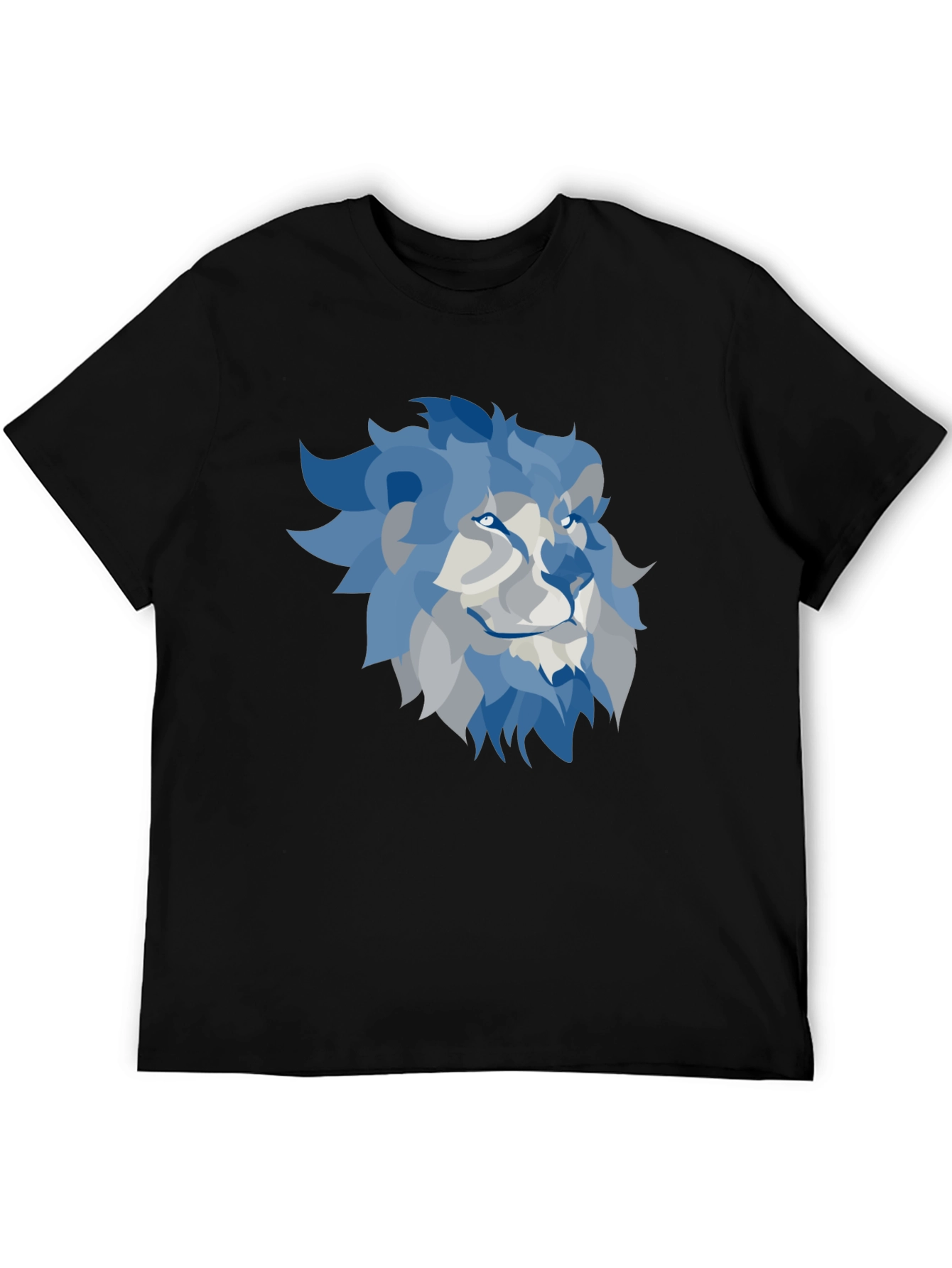 Lion Graphic T-Shirt - Cool Blue Design