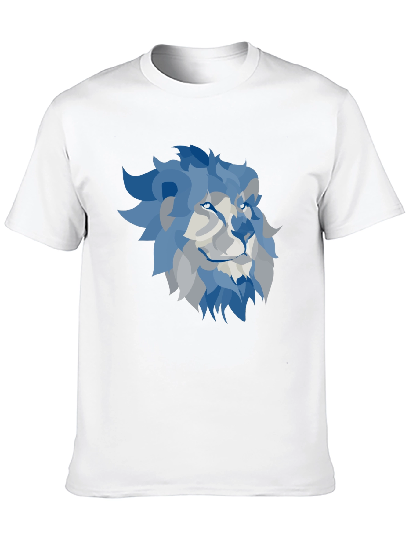 Lion Graphic T-Shirt - Cool Blue Design