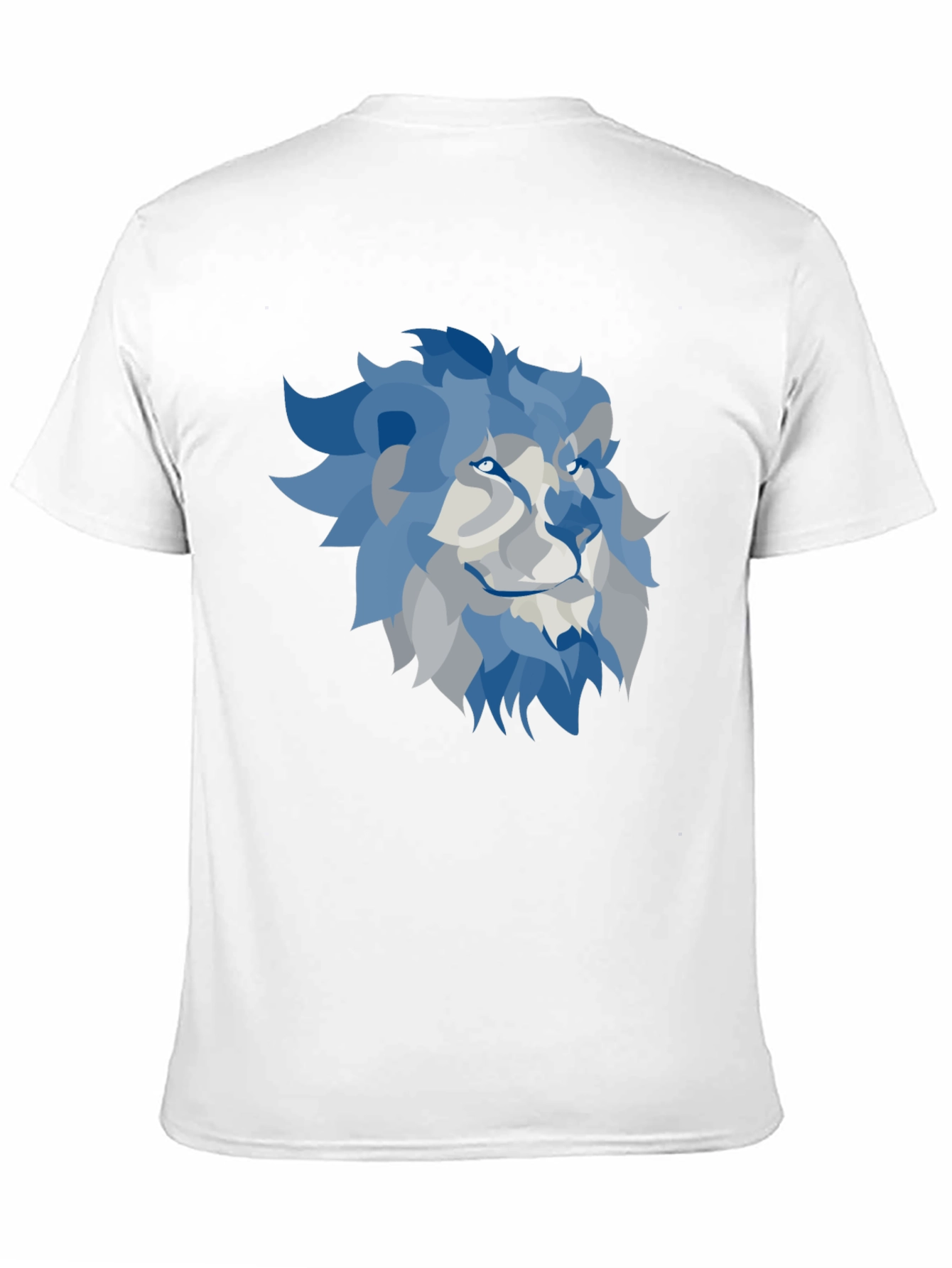Lion Graphic T-Shirt - Cool Blue Design
