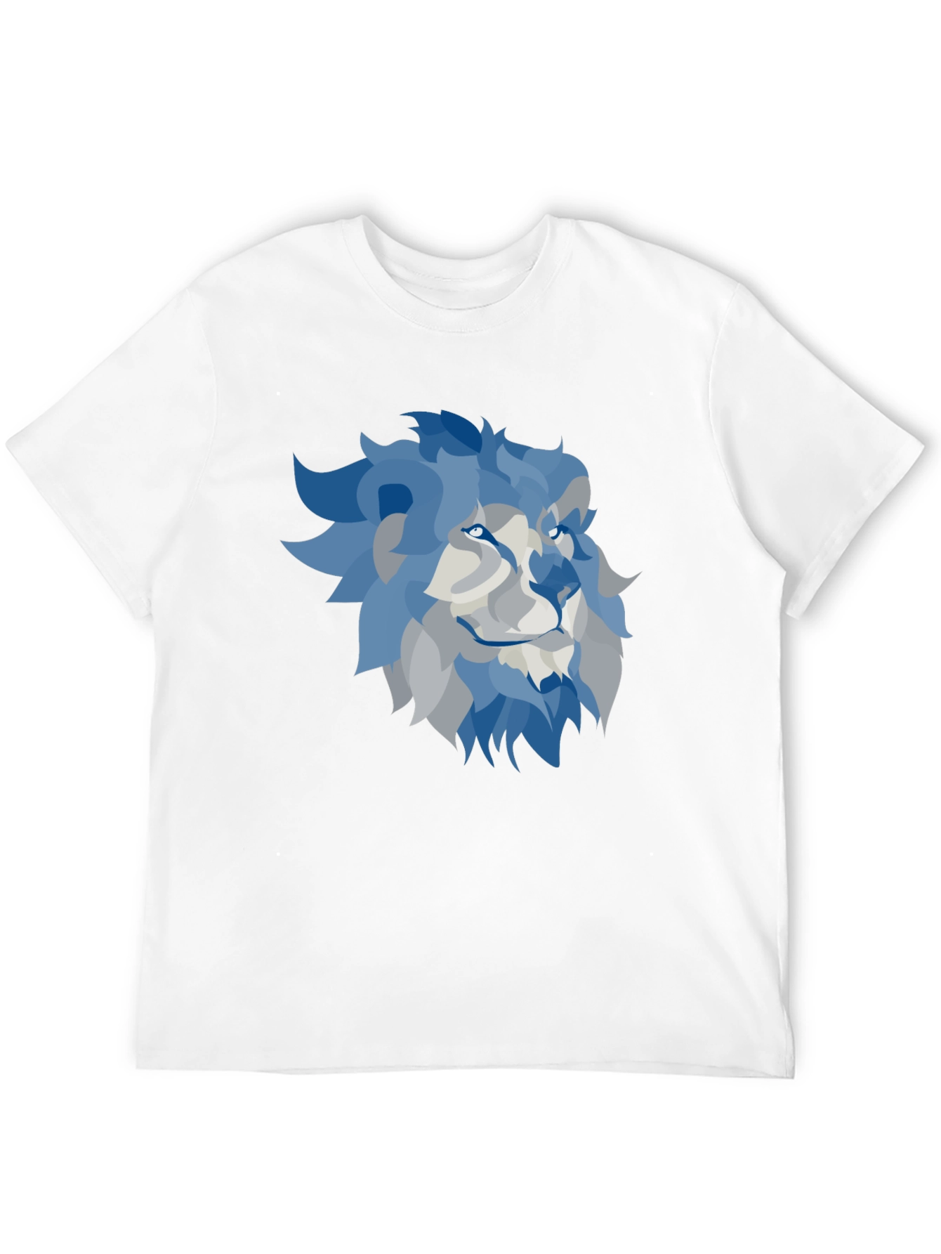 Lion Graphic T-Shirt - Cool Blue Design