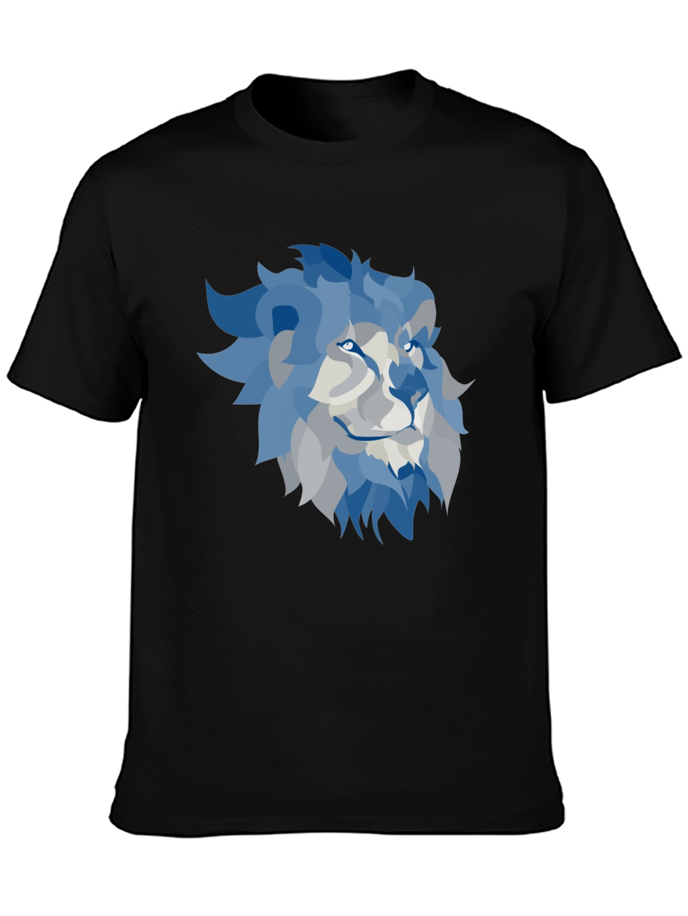 Lion Graphic T-Shirt - Cool Blue Design