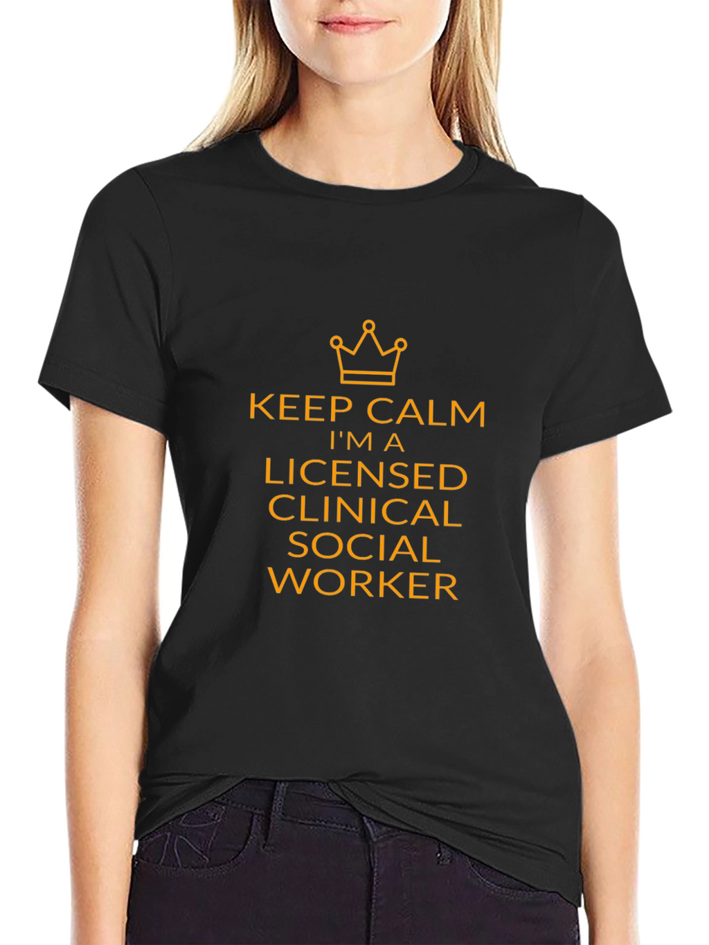 Keep Calm Licensed Social Worker Black T-Shirt