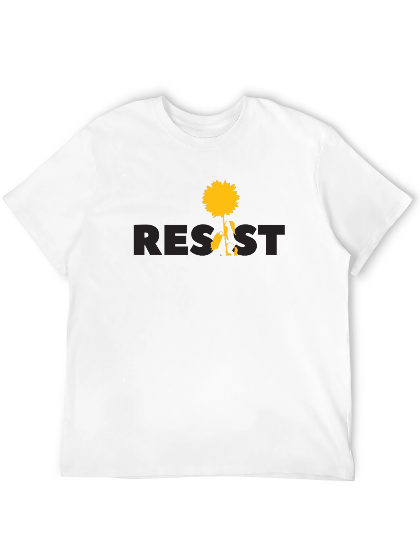 Resist Sunflower Graphic Tee - Black Cotton T-Shirt