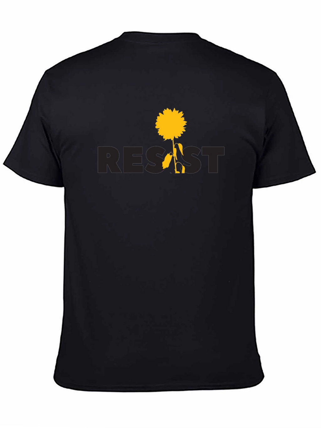 Resist Sunflower Graphic Tee - Black Cotton T-Shirt
