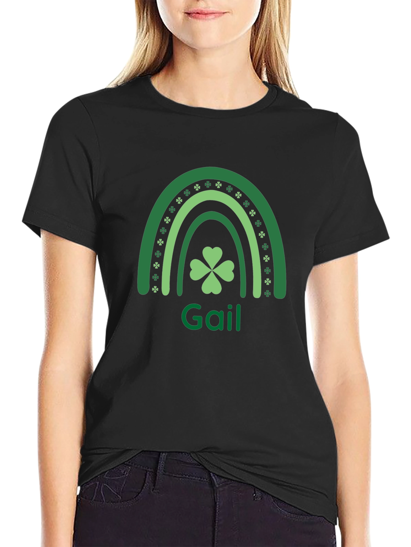 Gail St. Patricks Day Rainbow Clover Tee