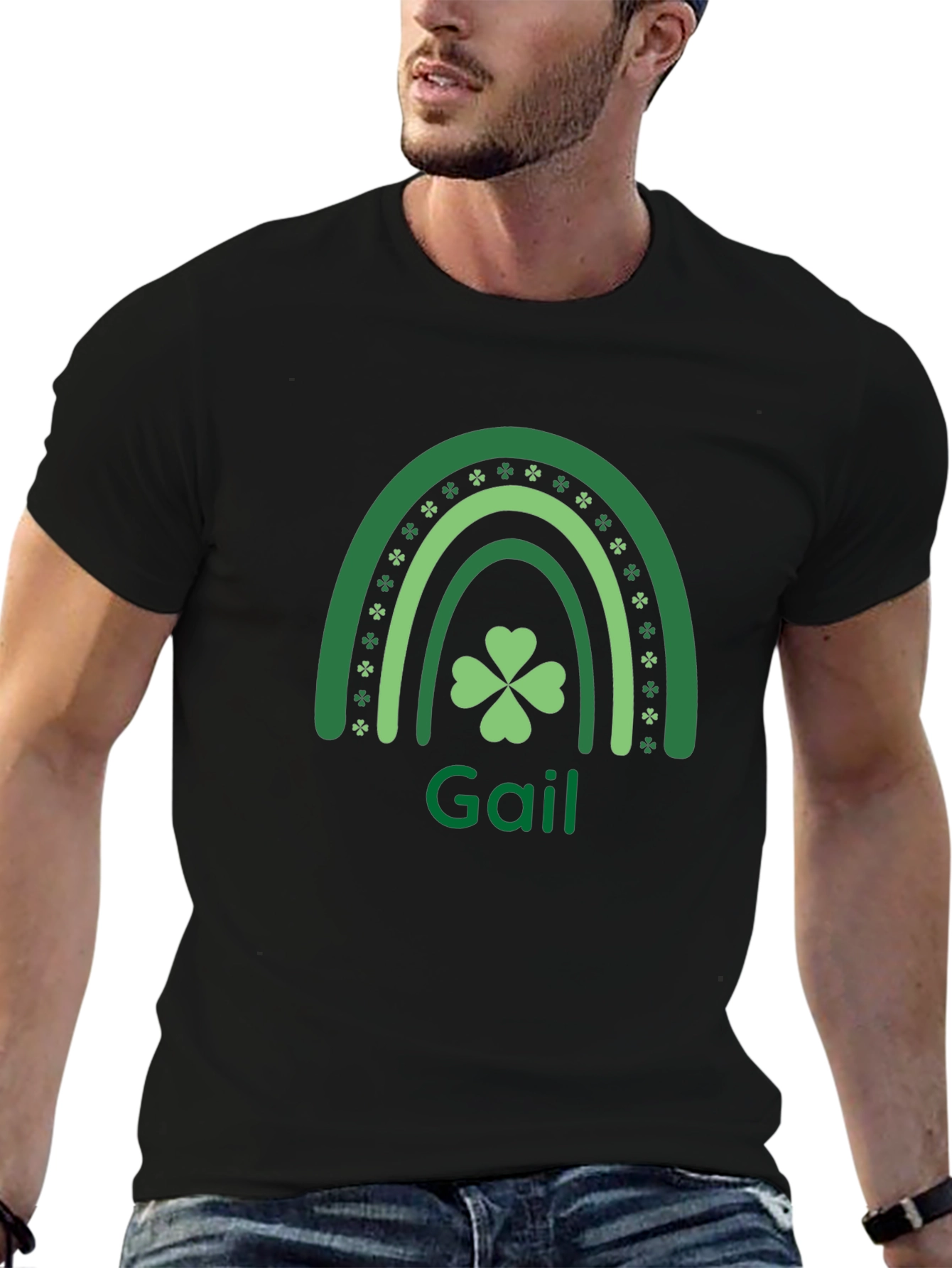 Gail St. Patricks Day Rainbow Clover Tee