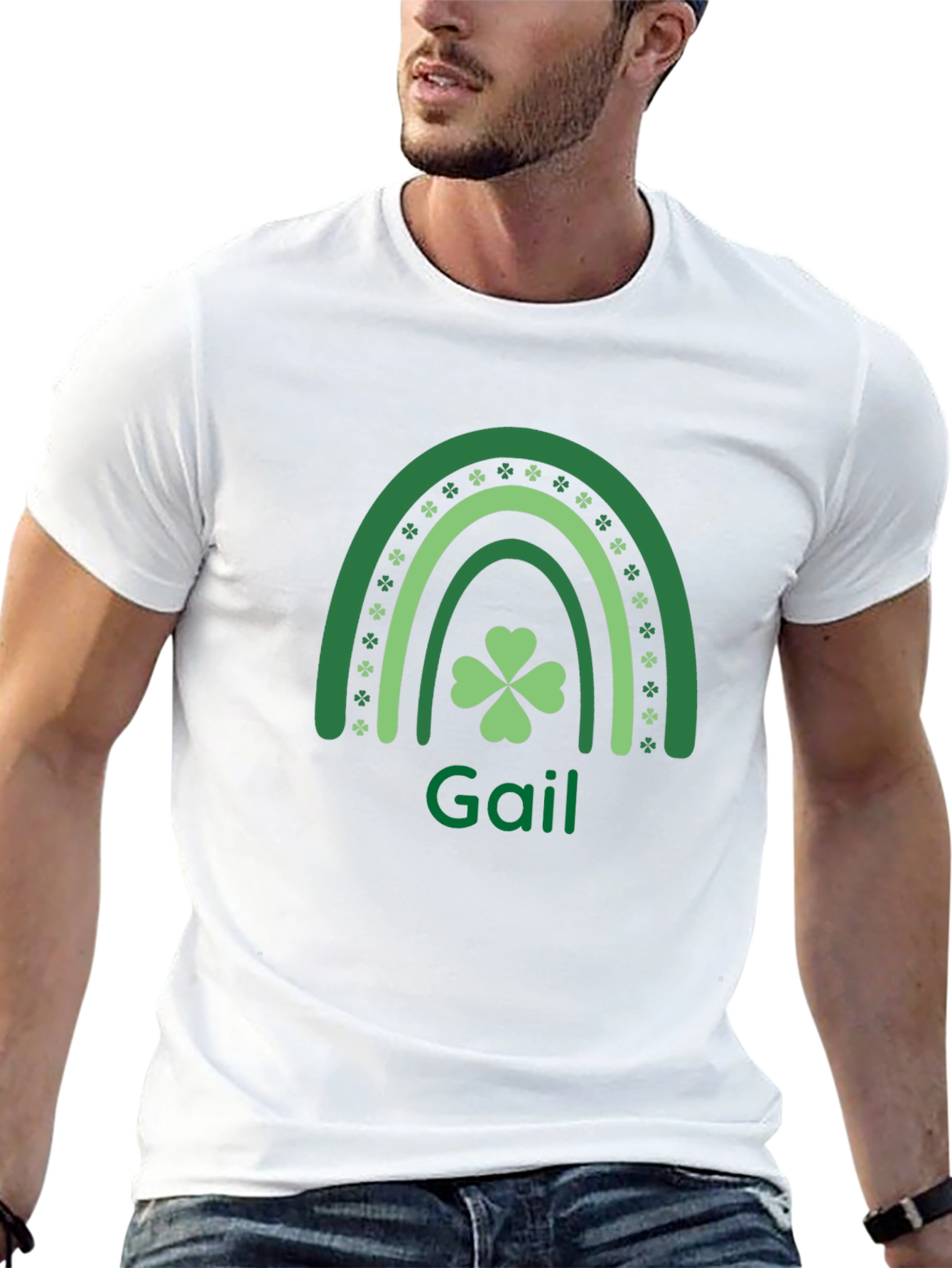 Gail St. Patricks Day Rainbow Clover Tee