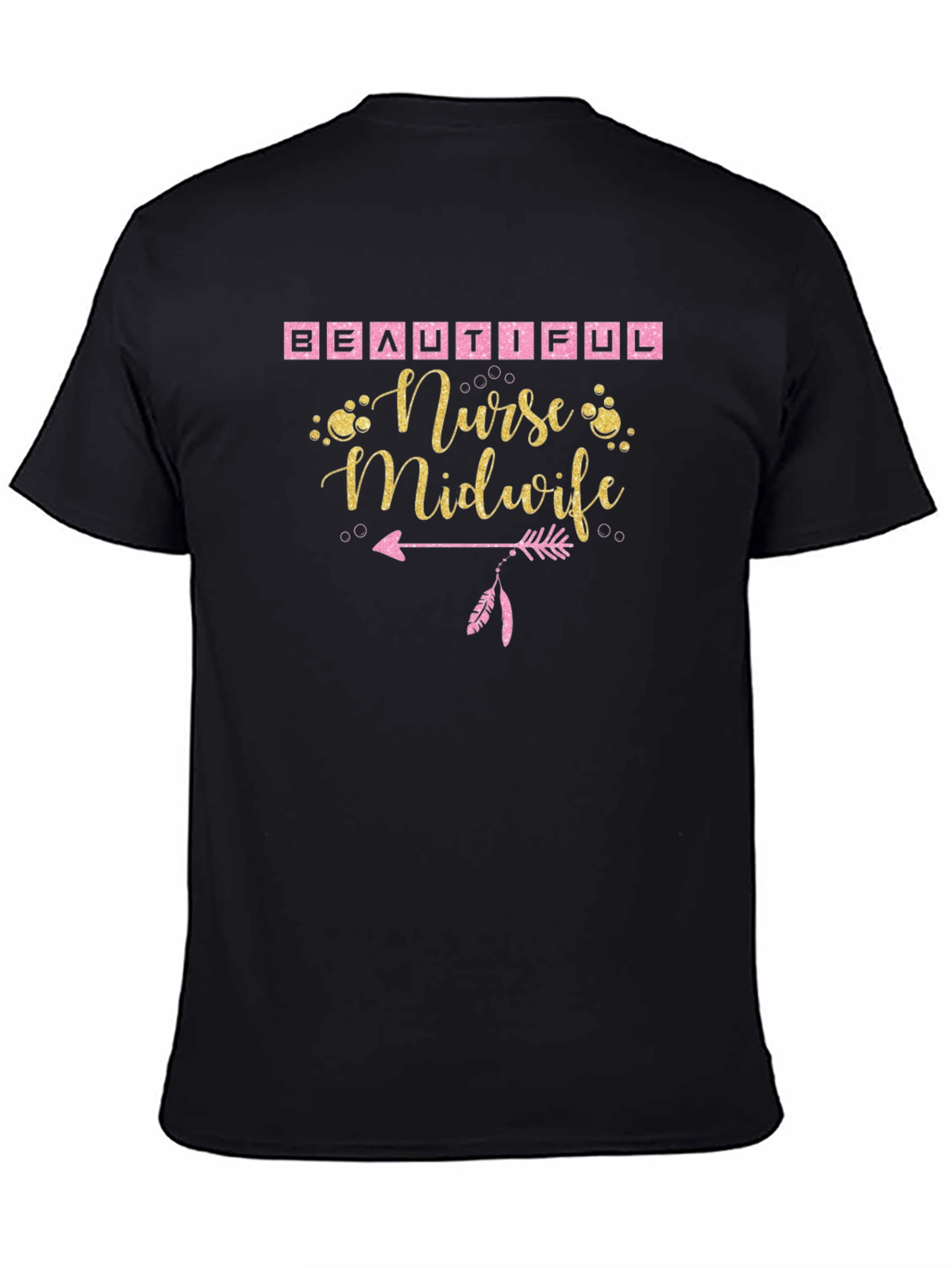 Beautiful Nurse Midwife Black T-Shirt