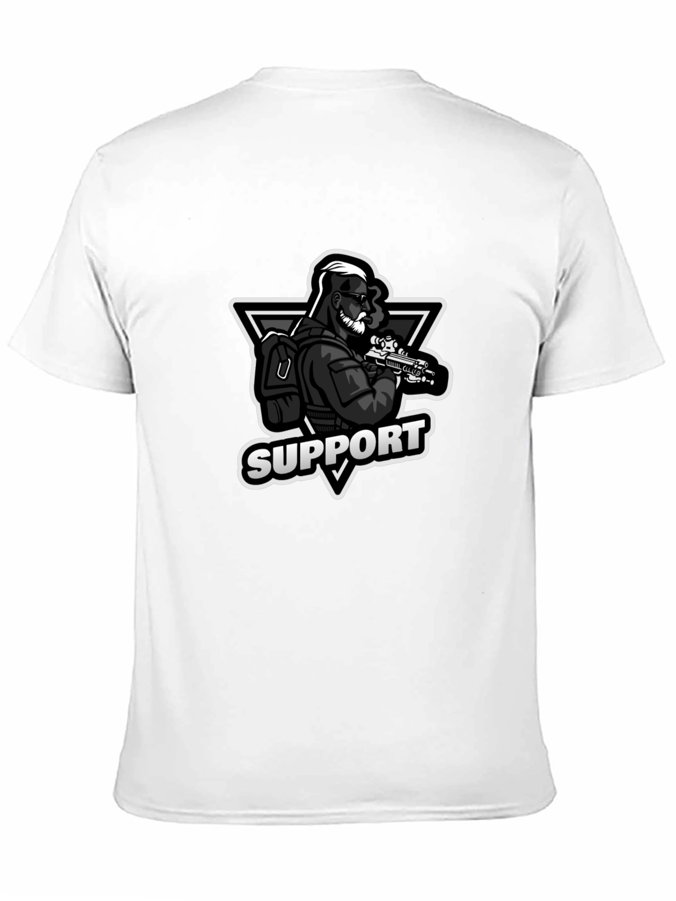 Support Graphic Print Black T-Shirt