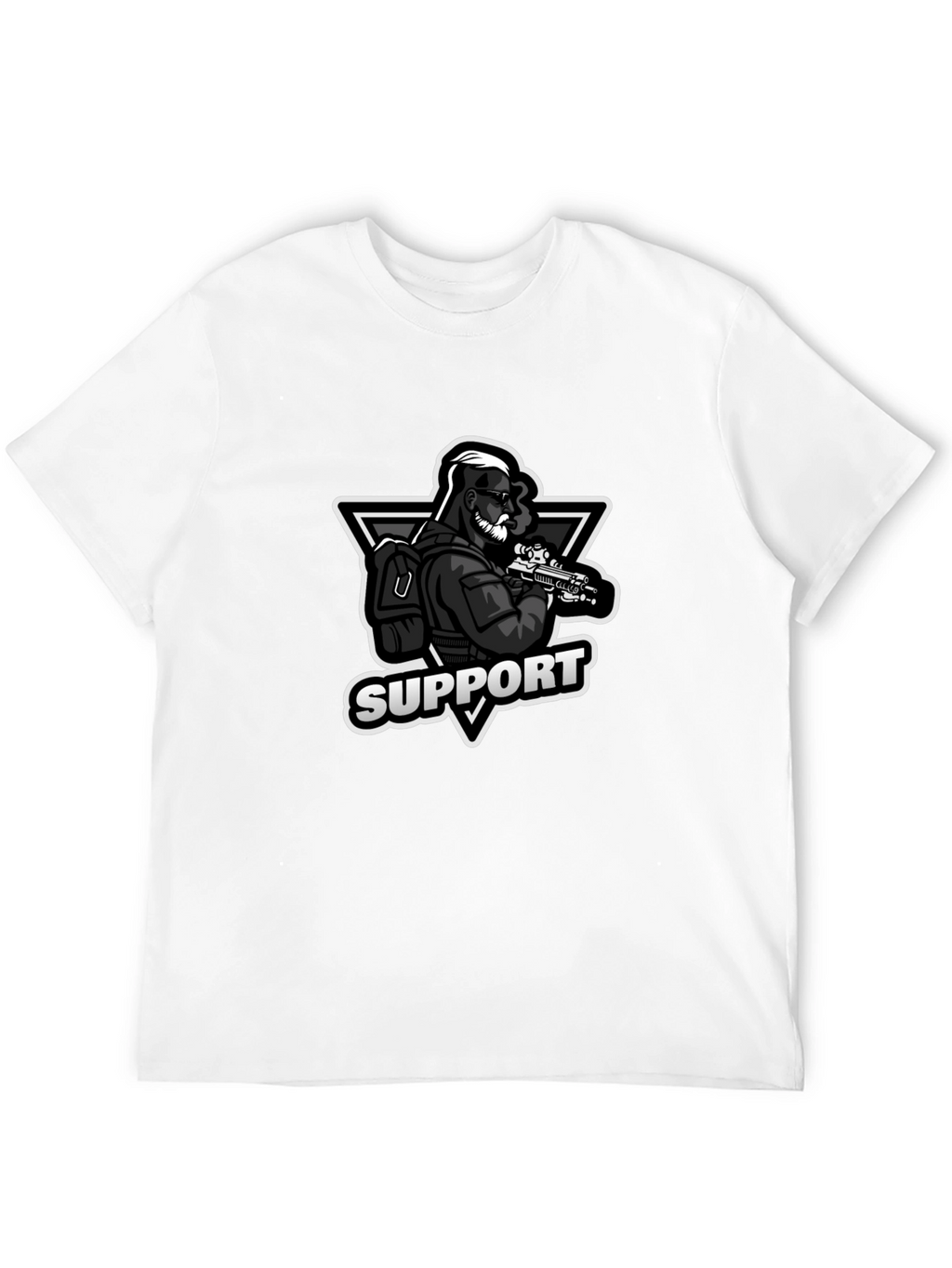 Support Graphic Print Black T-Shirt
