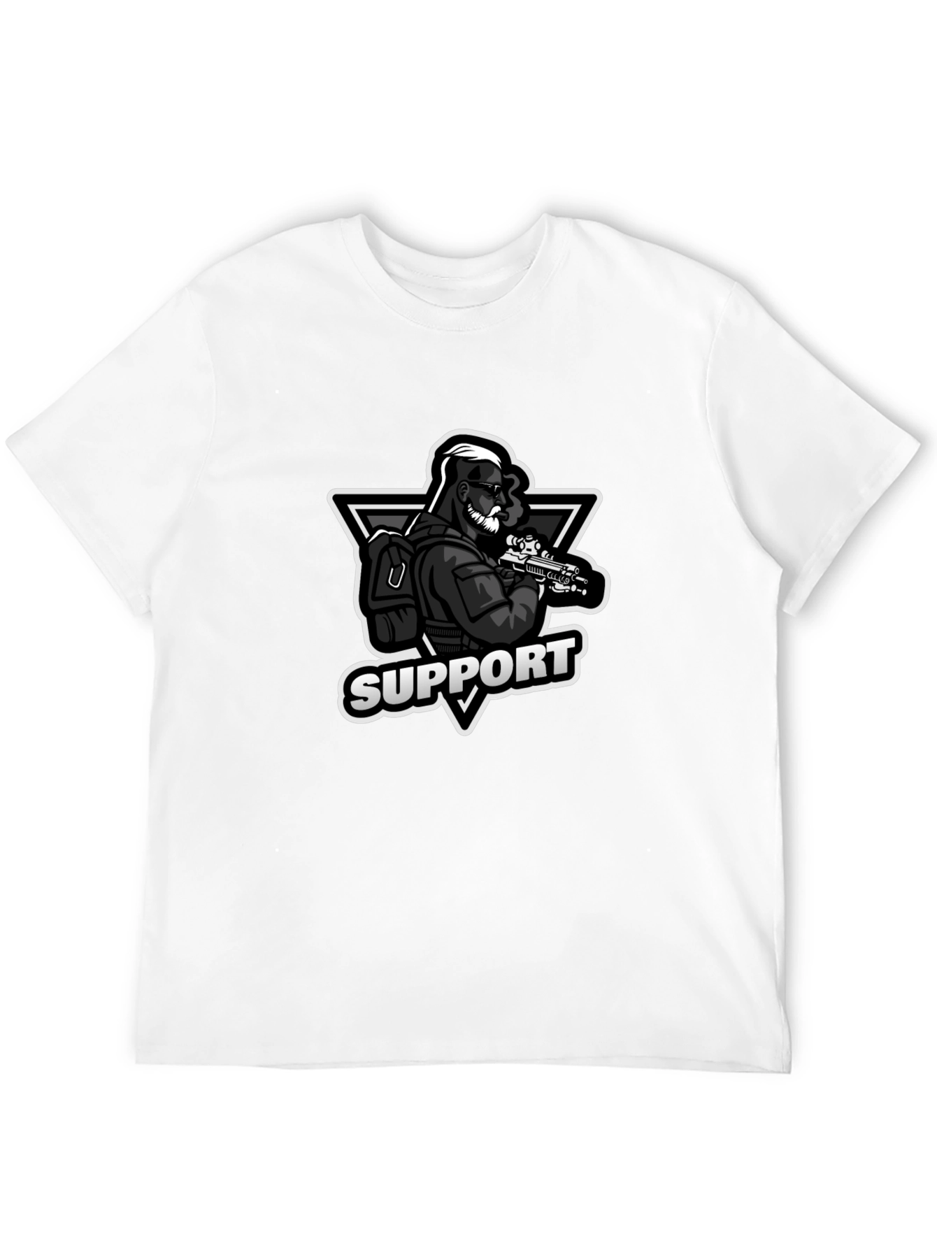 Support Graphic Print Black T-Shirt