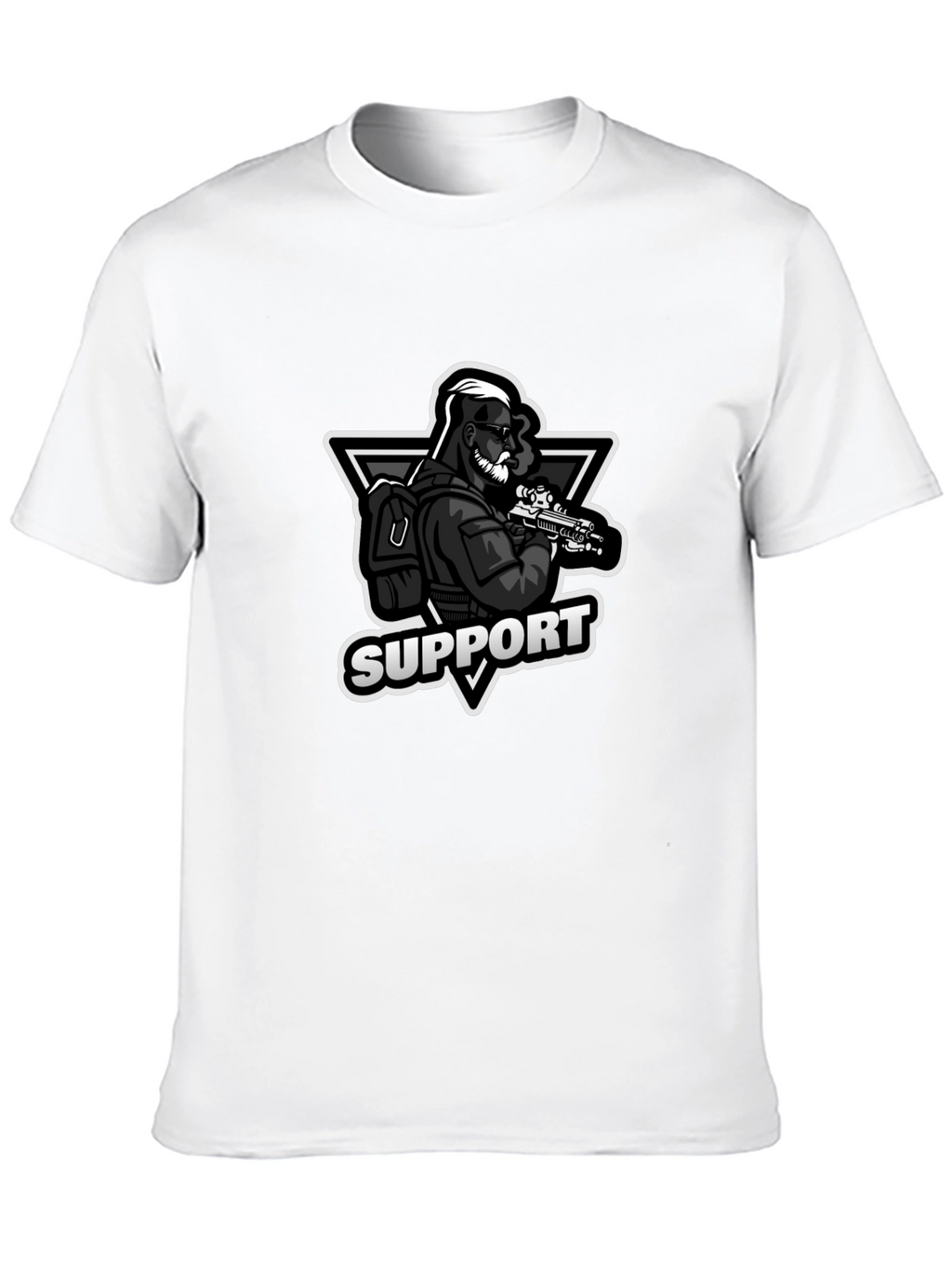 Support Graphic Print Black T-Shirt