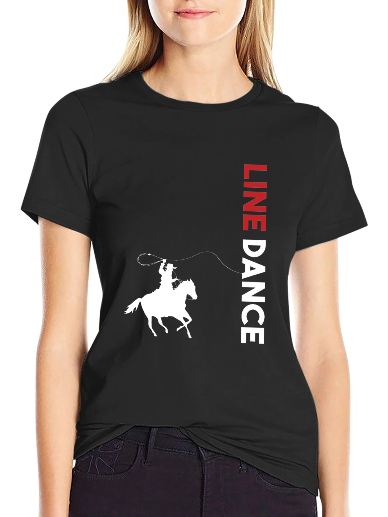 Line Dance Cowboy Graphic Tee - Western Style