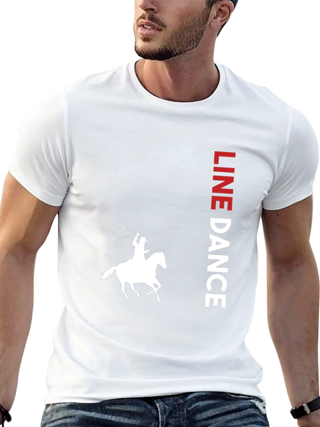 Line Dance Cowboy Graphic Tee - Western Style