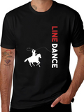 Line Dance Cowboy Graphic Tee - Western Style