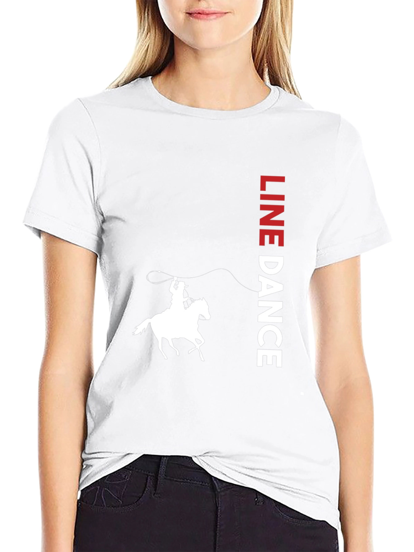 Line Dance Cowboy Graphic Tee - Western Style