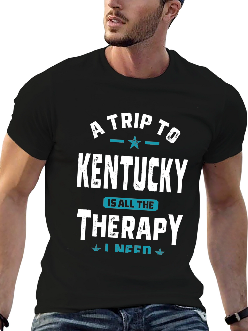 Kentucky Therapy Graphic Tee - Black Cotton