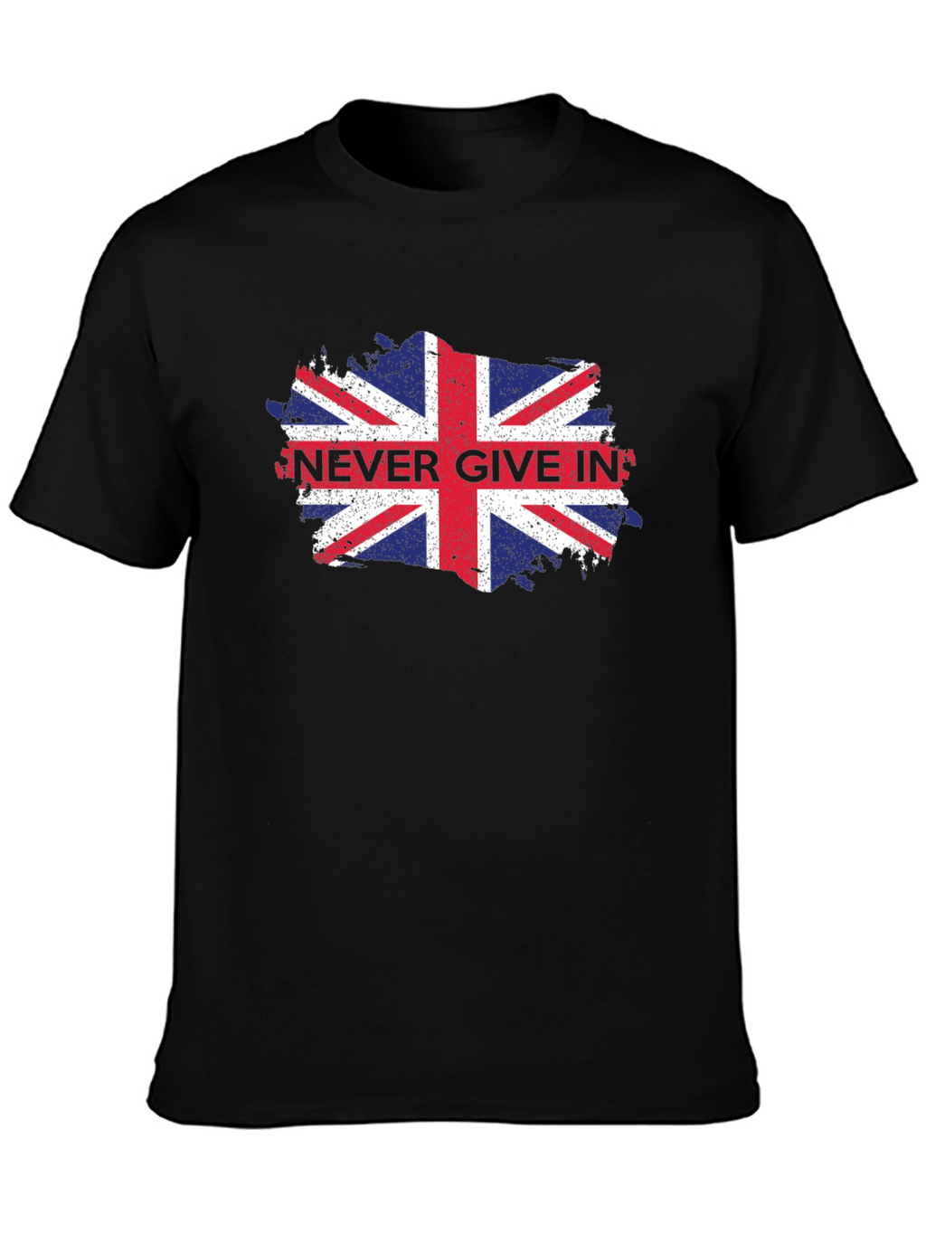Patriotic Never Give In Union Jack Graphic Tee