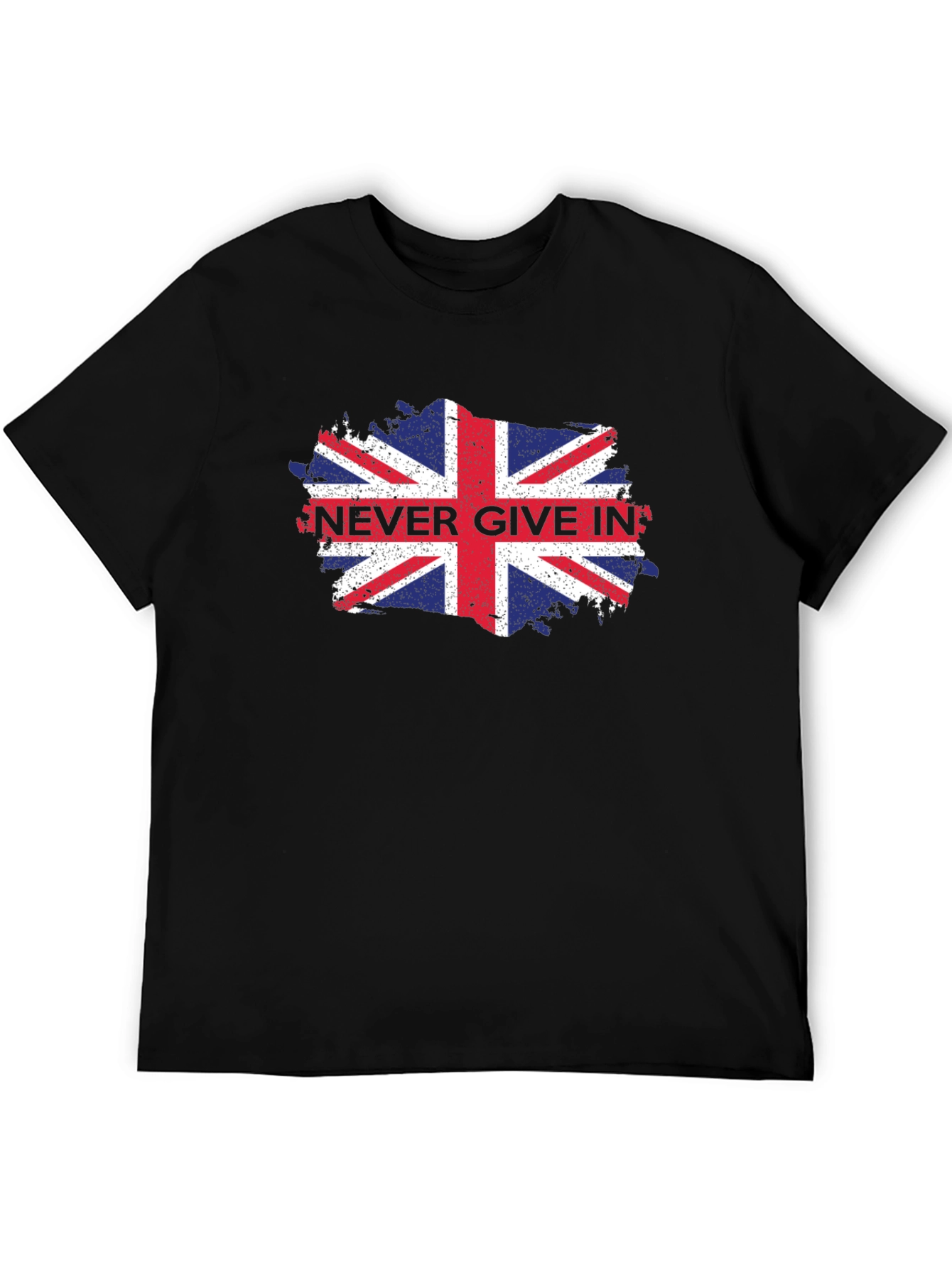 Patriotic Never Give In Union Jack Graphic Tee
