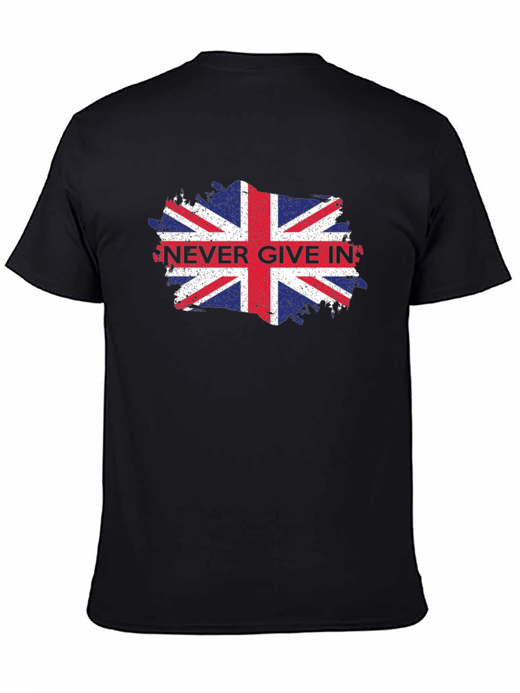 Patriotic Never Give In Union Jack Graphic Tee