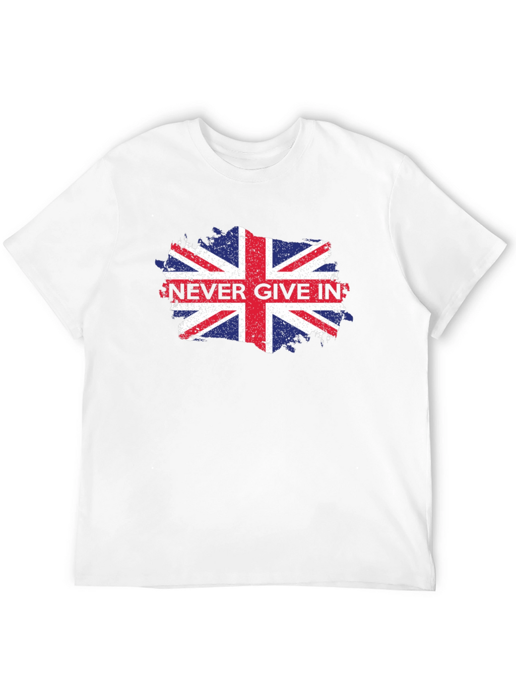 Patriotic Never Give In Union Jack Graphic Tee