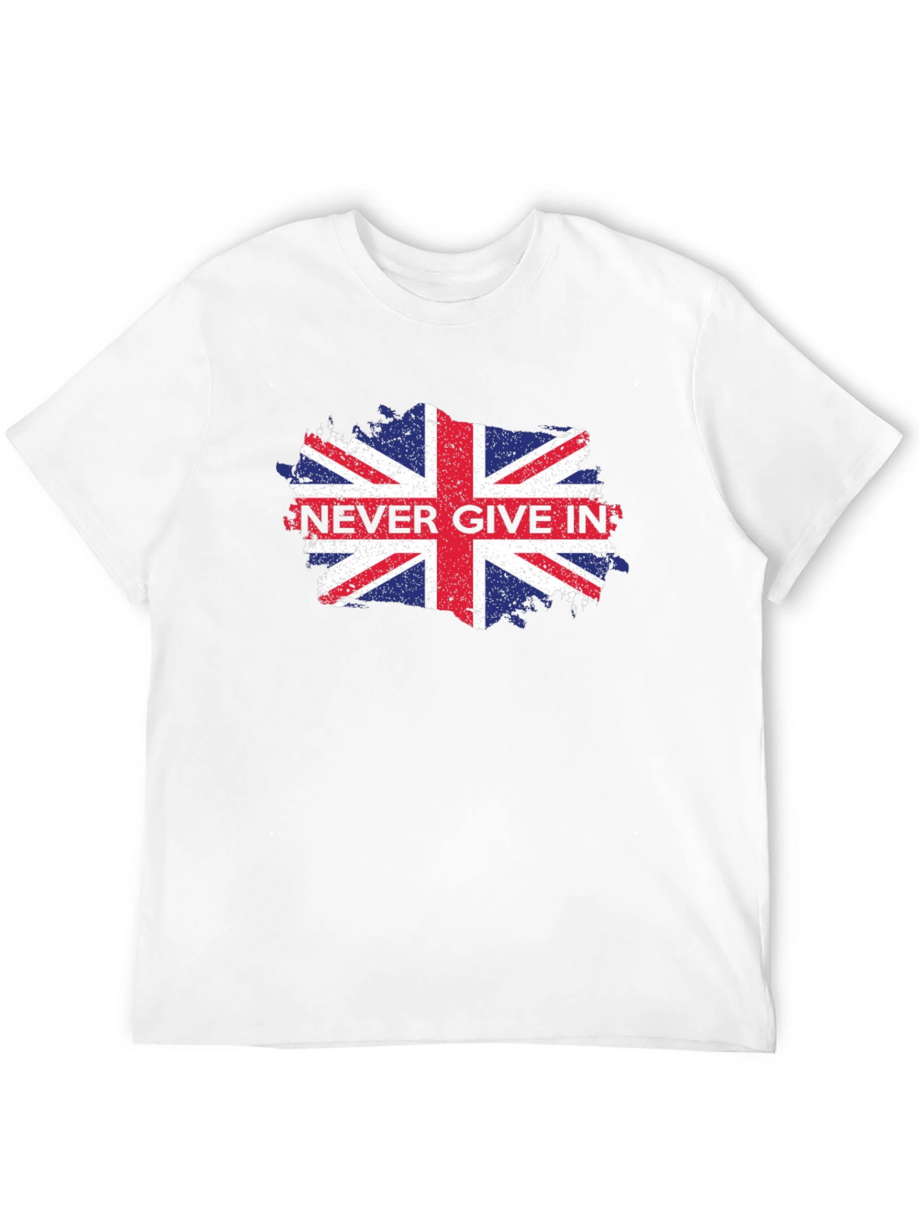 Patriotic Never Give In Union Jack Graphic Tee