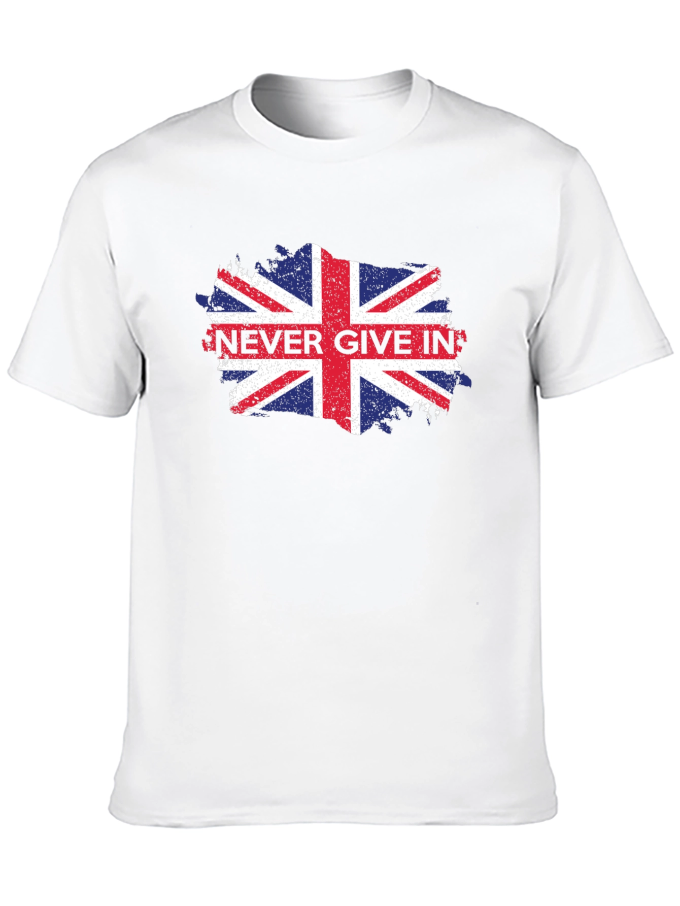 Patriotic Never Give In Union Jack Graphic Tee
