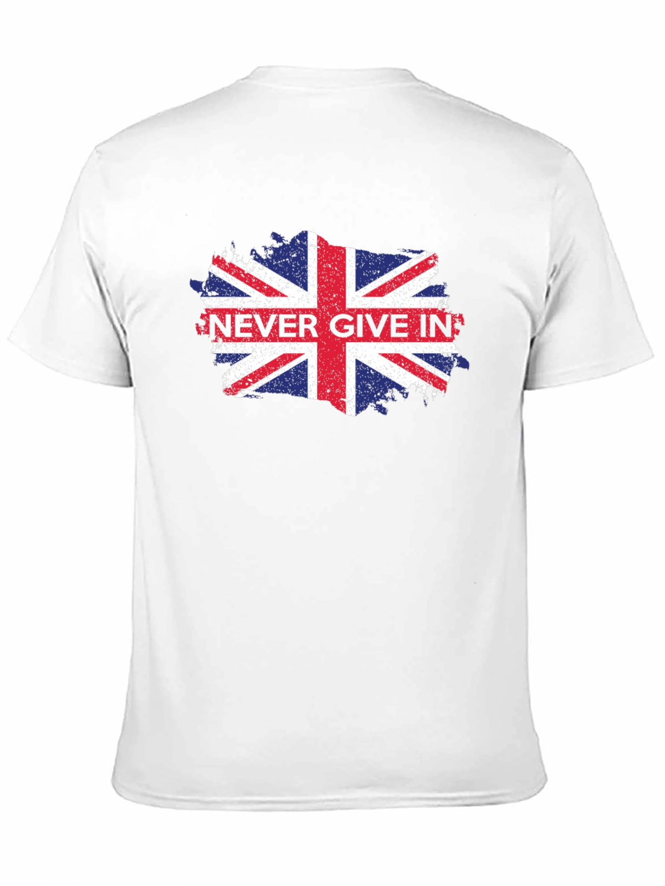 Patriotic Never Give In Union Jack Graphic Tee