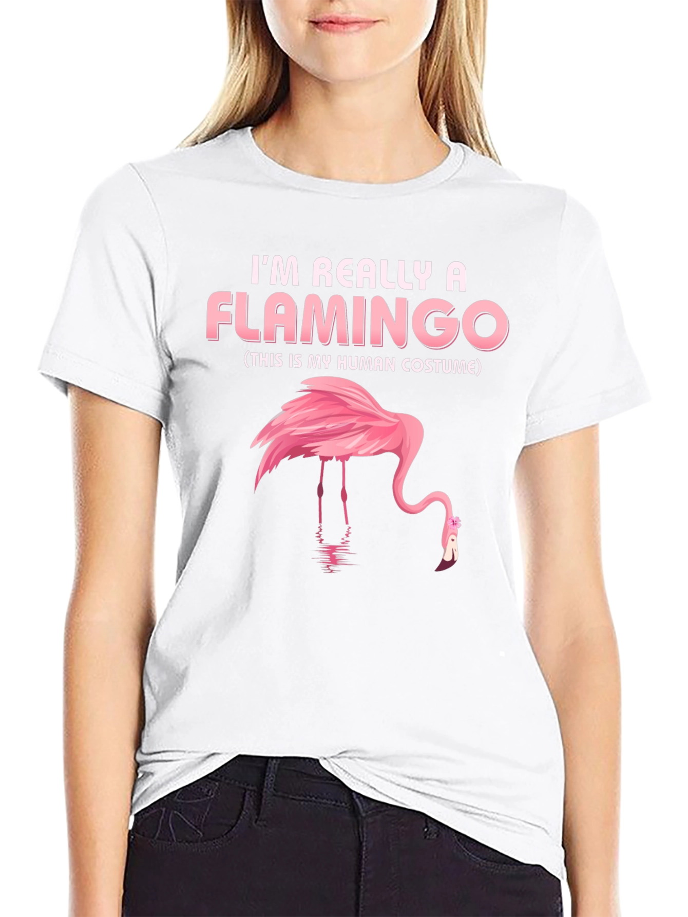 Funny Flamingo Human Costume Graphic Tee