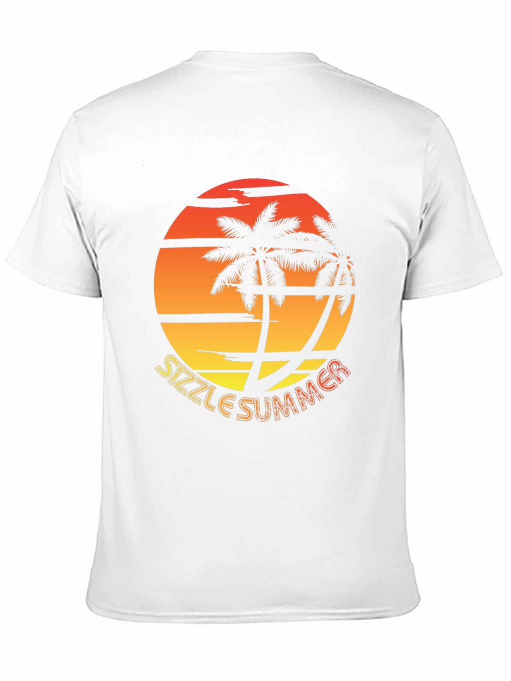Sizzle Summer Graphic T-Shirt - Palm Tree Sunset Design