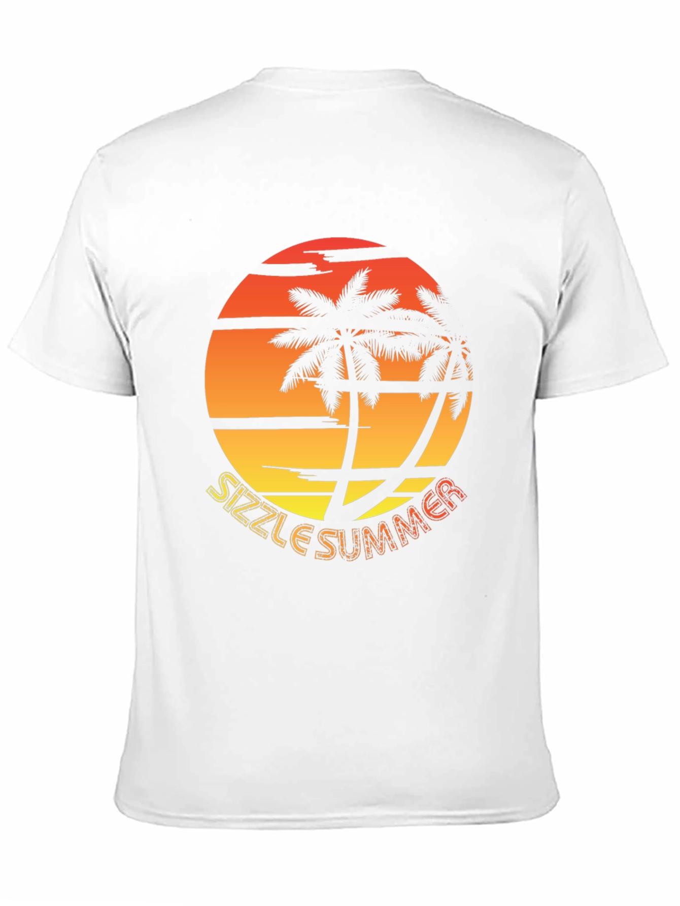 Sizzle Summer Graphic T-Shirt - Palm Tree Sunset Design