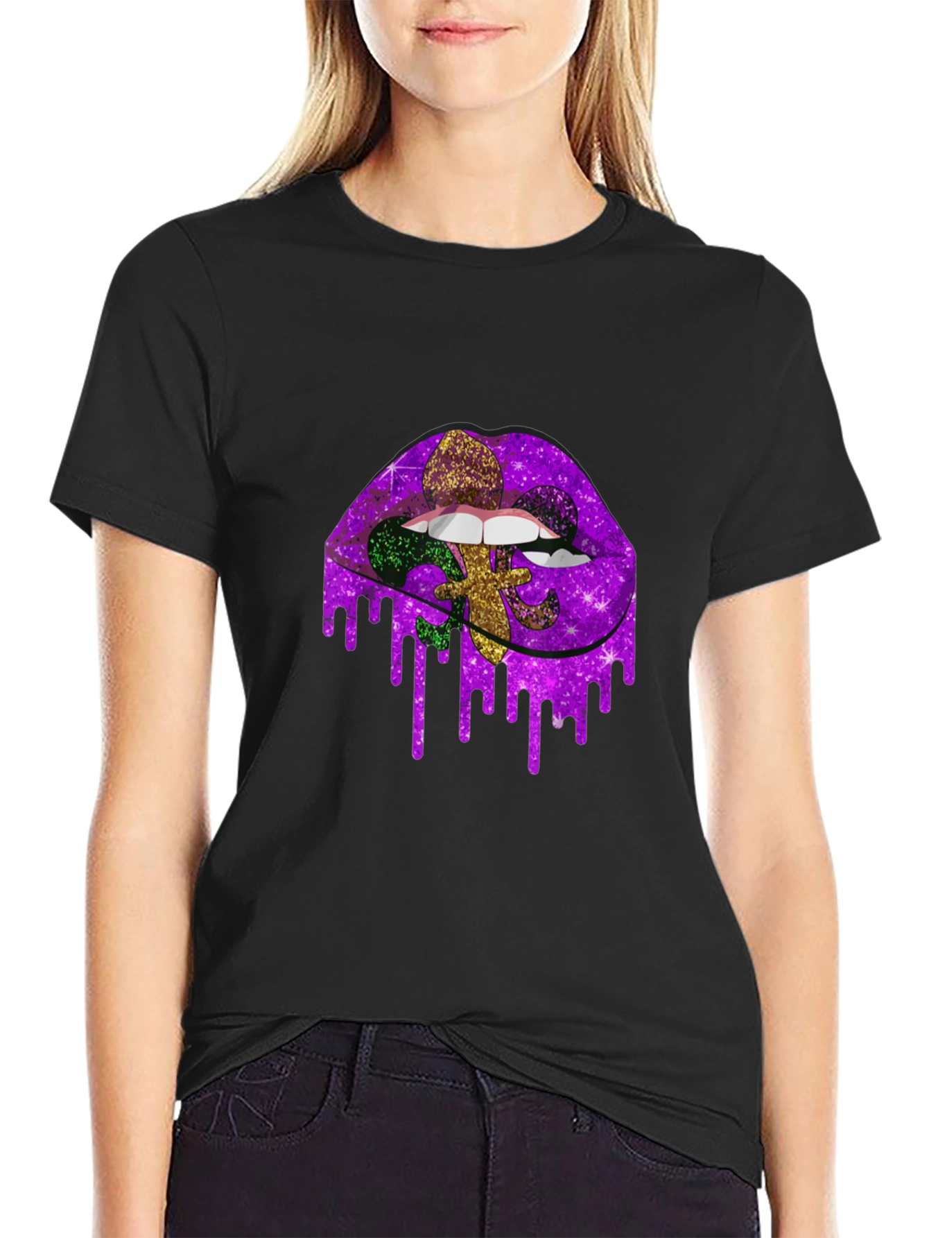 Mardi Gras Lips Graphic Tee - Unisex