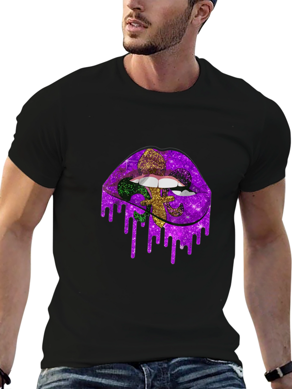 Mardi Gras Lips Graphic Tee - Unisex