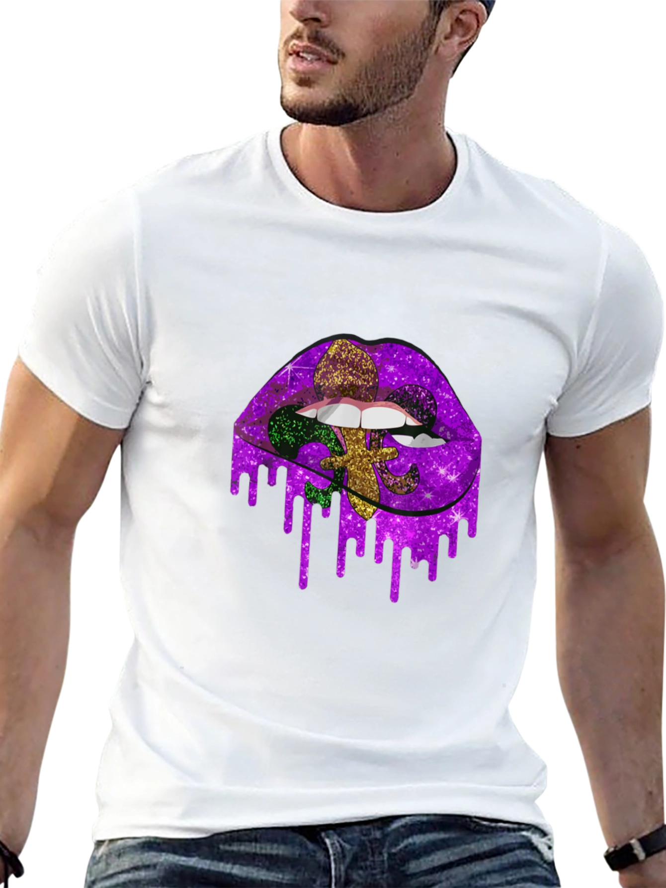 Mardi Gras Lips Graphic Tee - Unisex