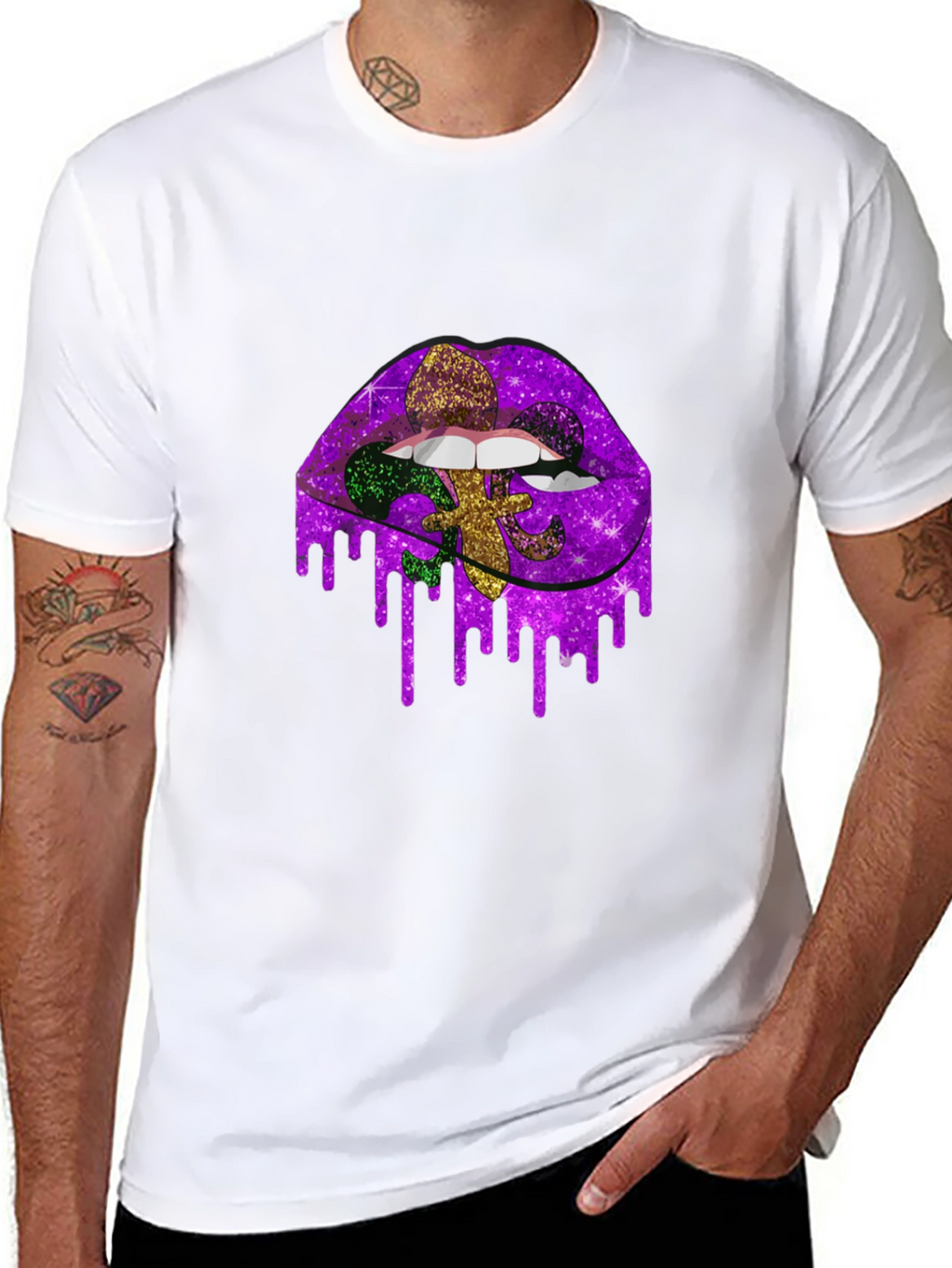 Mardi Gras Lips Graphic Tee - Unisex