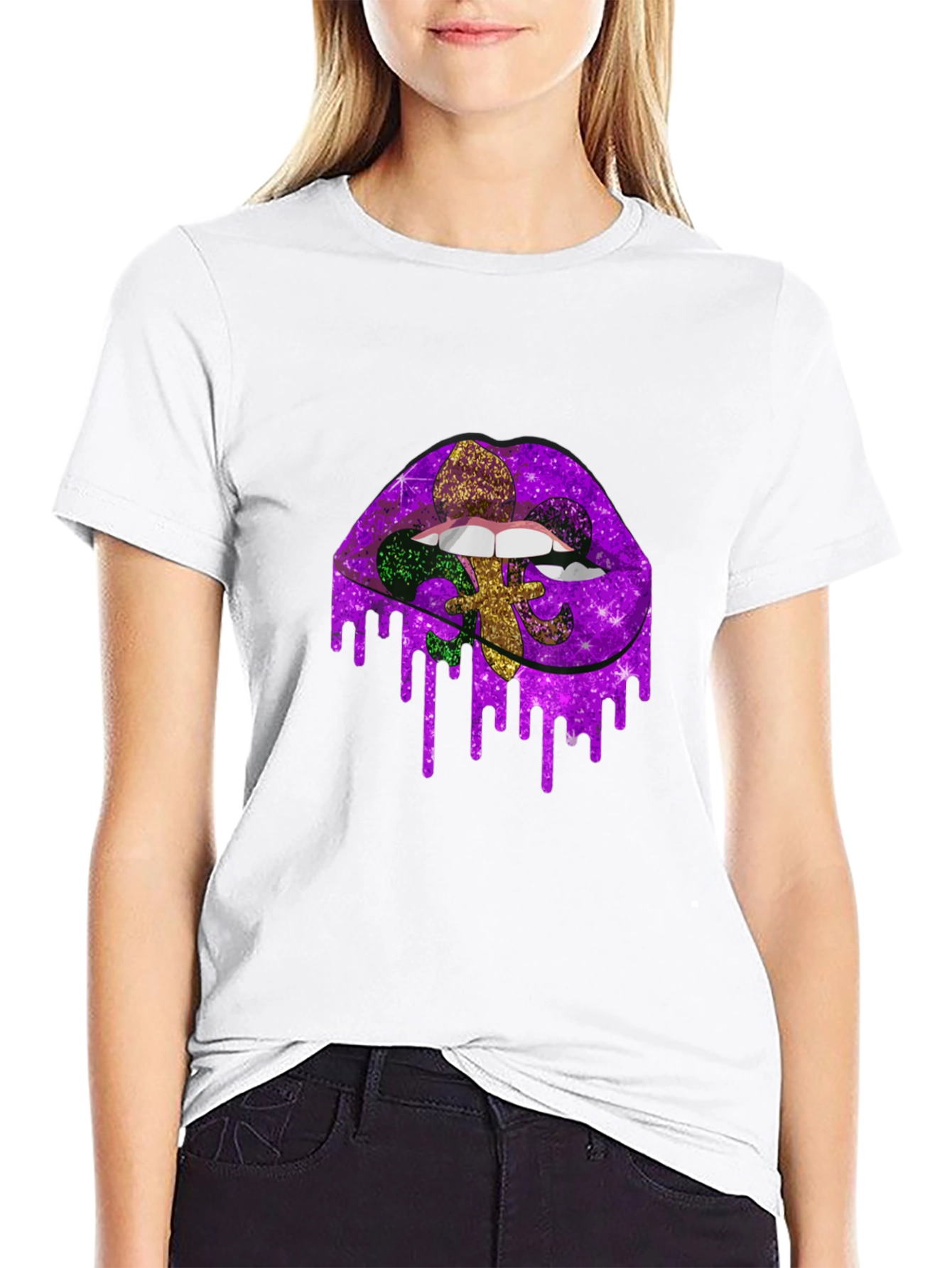 Mardi Gras Lips Graphic Tee - Unisex