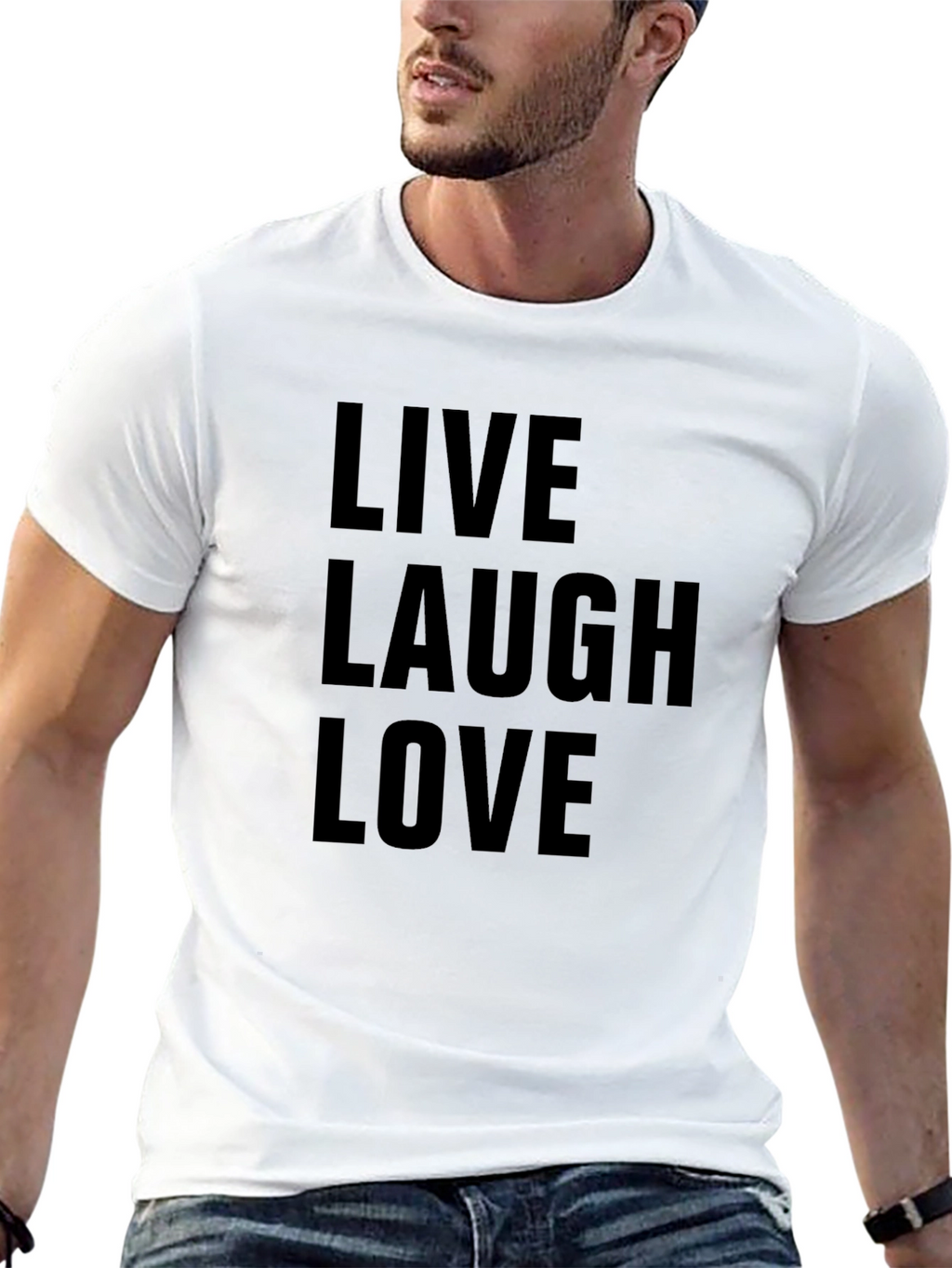 Live Laugh Love Graphic Tee - Black Cotton T-Shirt