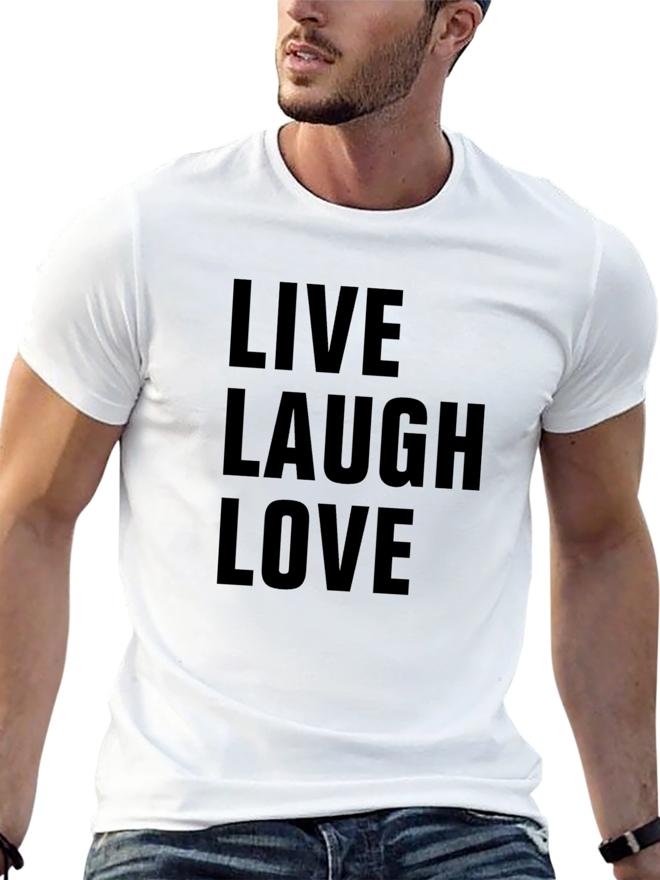 Live Laugh Love Graphic Tee - Black Cotton T-Shirt
