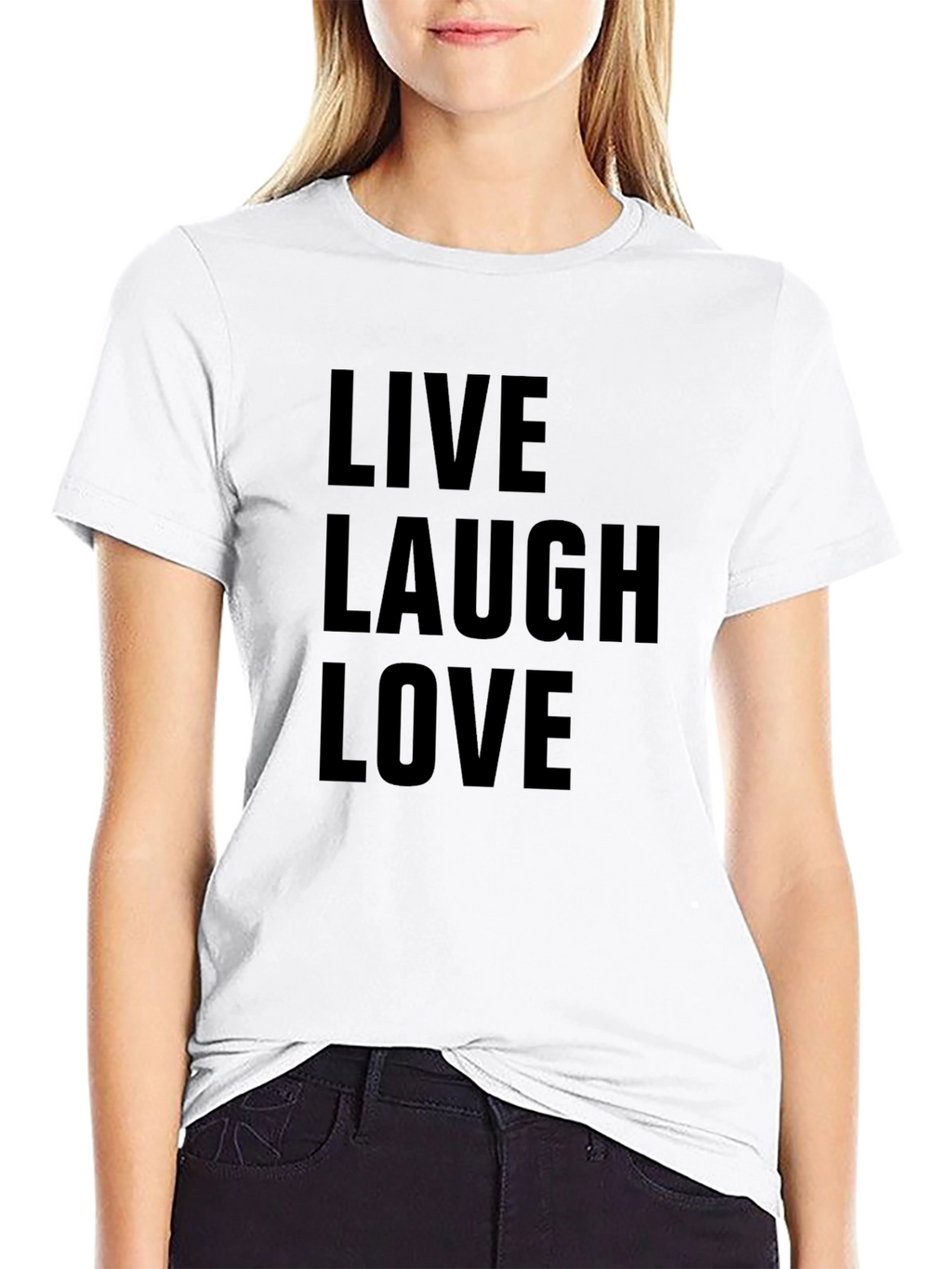 Live Laugh Love Graphic Tee - Black Cotton T-Shirt