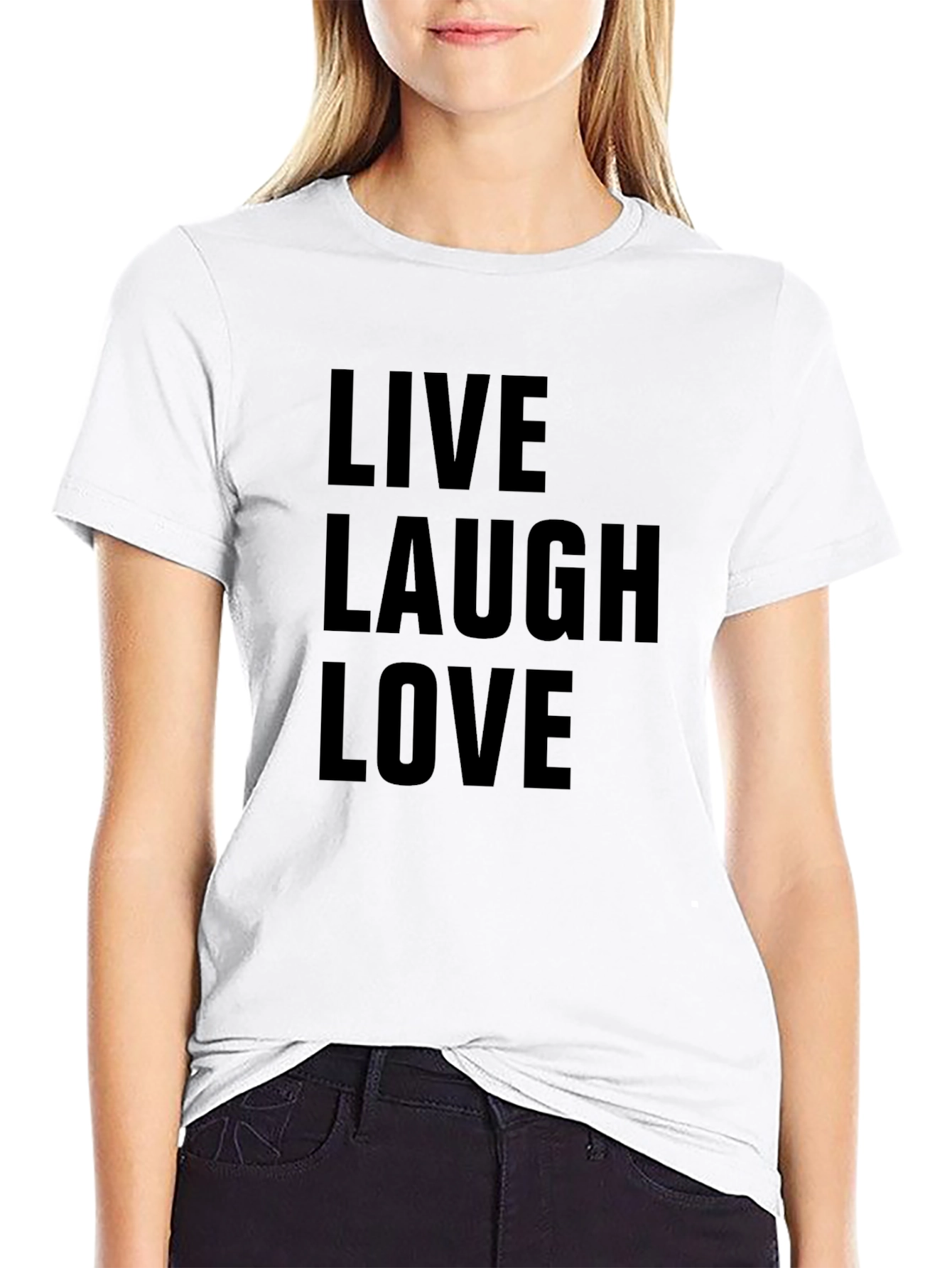 Live Laugh Love Graphic Tee - Black Cotton T-Shirt