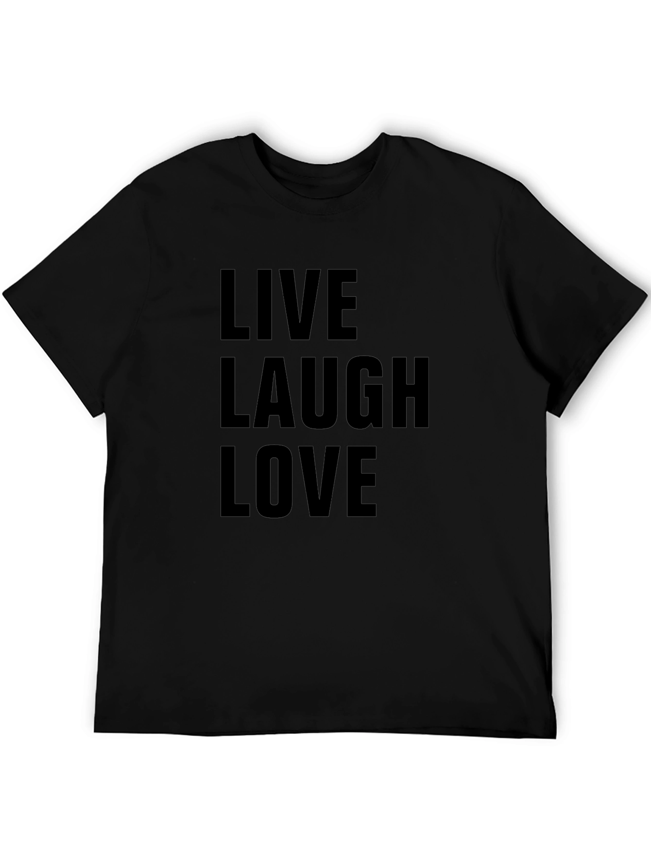 Live Laugh Love Graphic Tee - Black Cotton T-Shirt