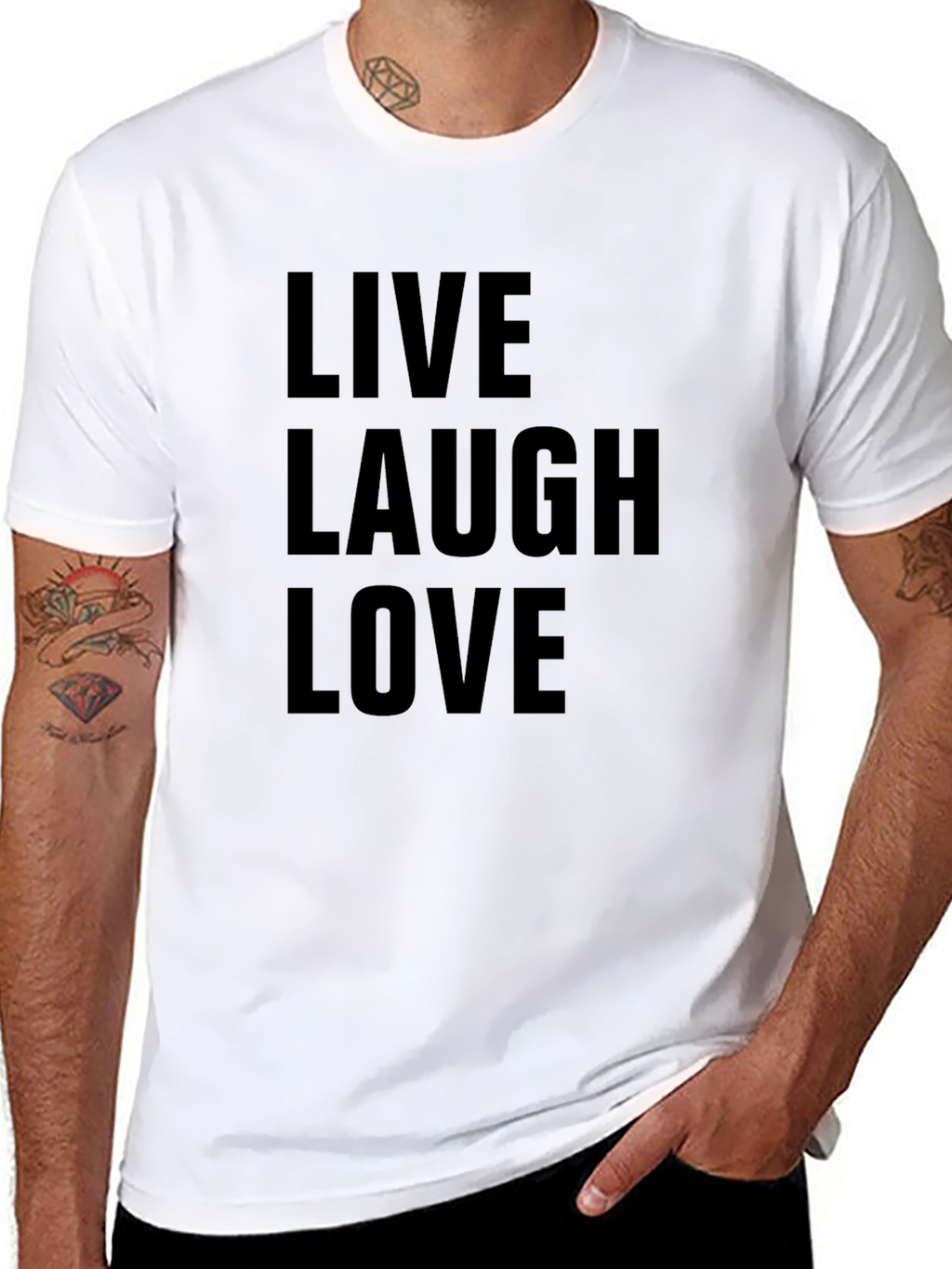 Live Laugh Love Graphic Tee - Black Cotton T-Shirt