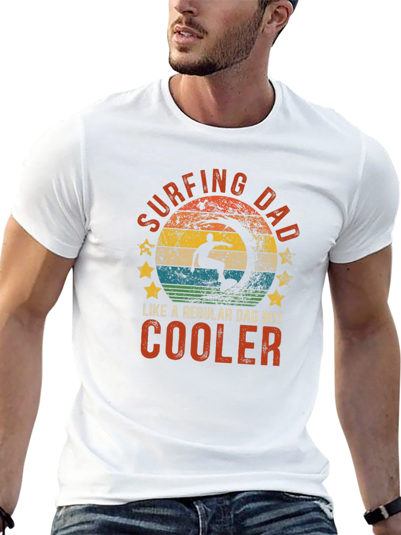 Surfing Dad T-Shirt - Cool Dad Tee