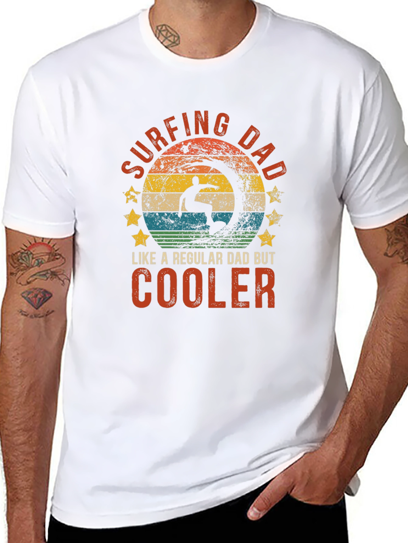 Surfing Dad T-Shirt - Cool Dad Tee